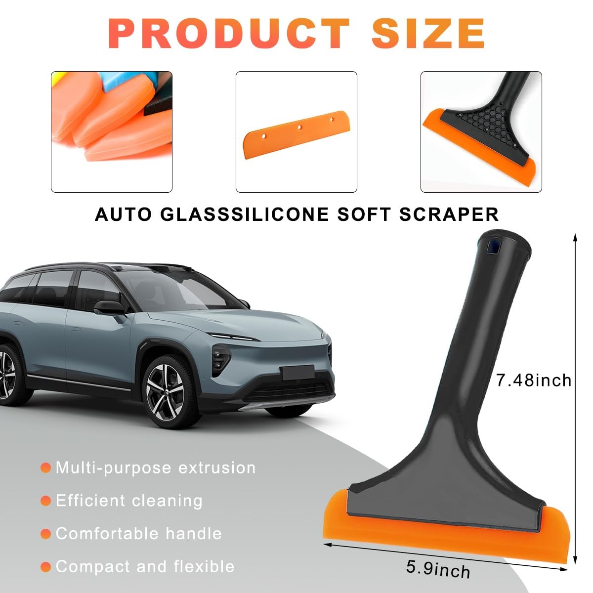 FLexible Silicone Window Squeegee Car Windshield Squeegee for Car Mirror
