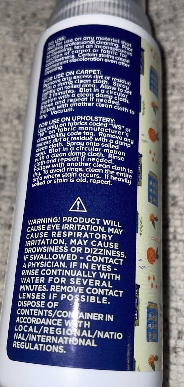 Beekman 1802 Happy Carpet & Upholstery Cleaner. New. 4 Oz.