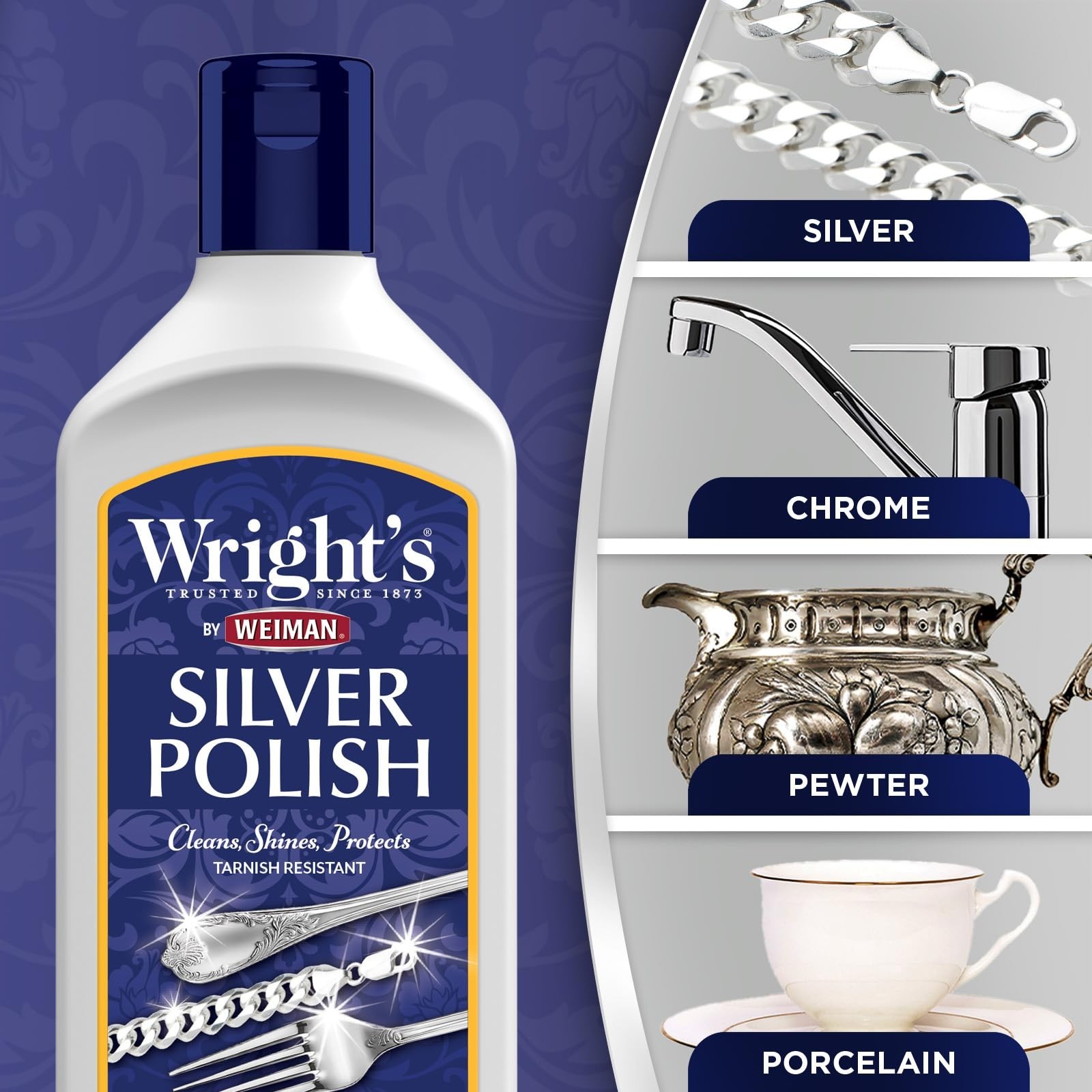 Silver Cleaner & Polish 7oz – Ammonia Free for Jewelry, Antique Silver, Gold, Br