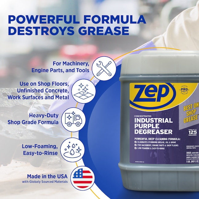 Zep Industrial Purple Degreaser Professional Industrial-Strength Cleaner – 5 Gal
