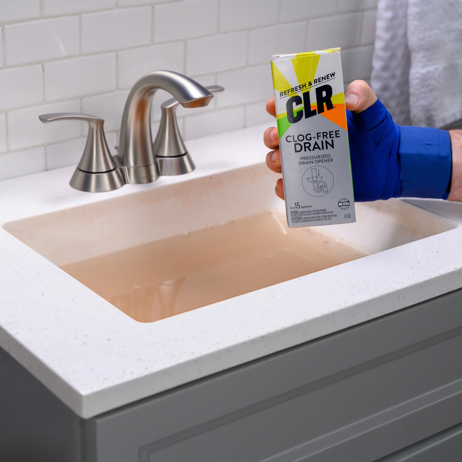 Brand Clog-Free Drain Opener, Chemical-Free Pressurized Air Canister