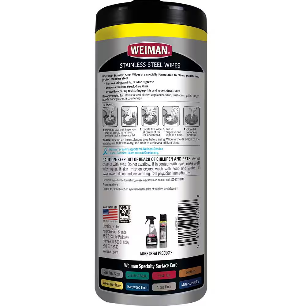 12 Oz. Stainless Steel Cleaner Wipes (3-Pack)