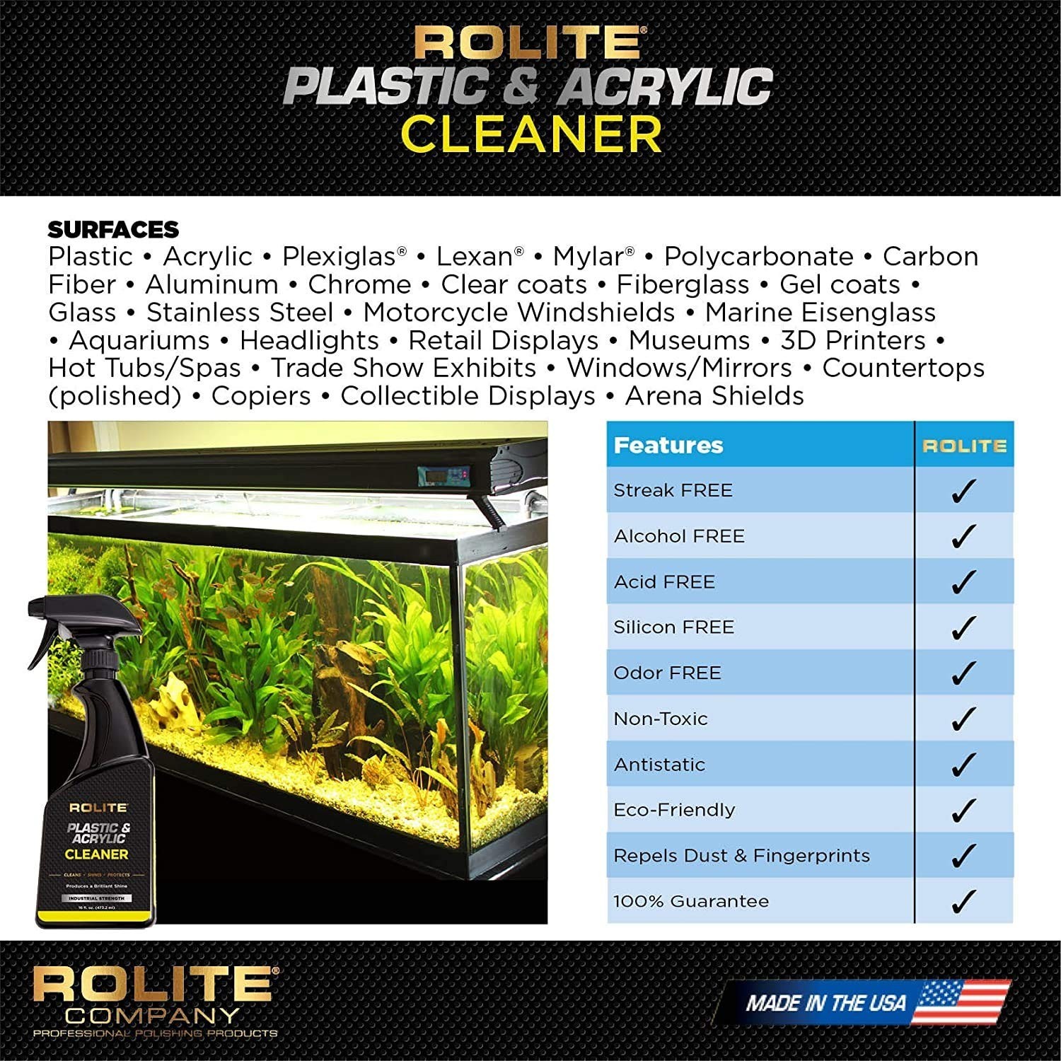 High Shine 4 fl oz Plastic & Acrylic Cleaner – Streak-Free, Multi-Surface Polish