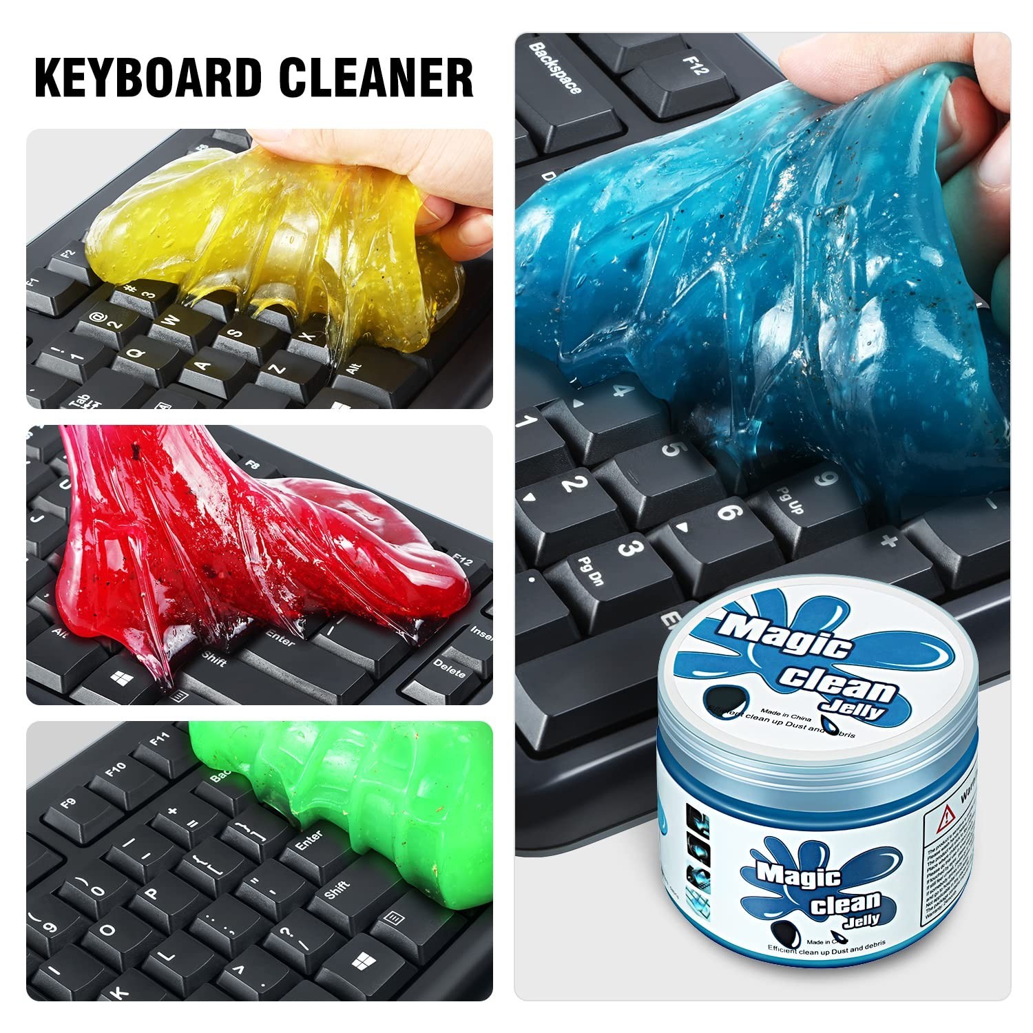 4 Pack Car Cleaning Gel Putty – Auto Detailing Tools, Interior Cleaner Slime, Ke
