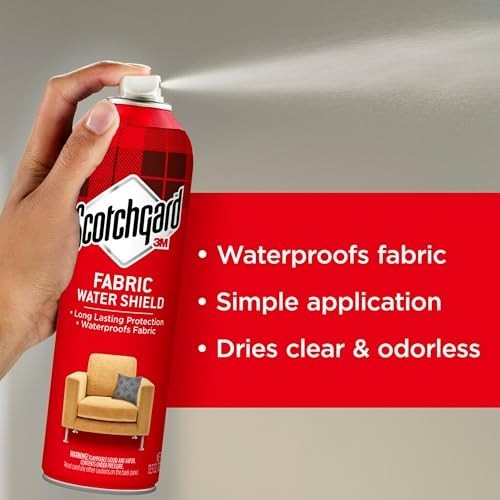 Fabric Water Shield 13.5 Ounce Aerosol Spray Repels Water Upholstery Furniture