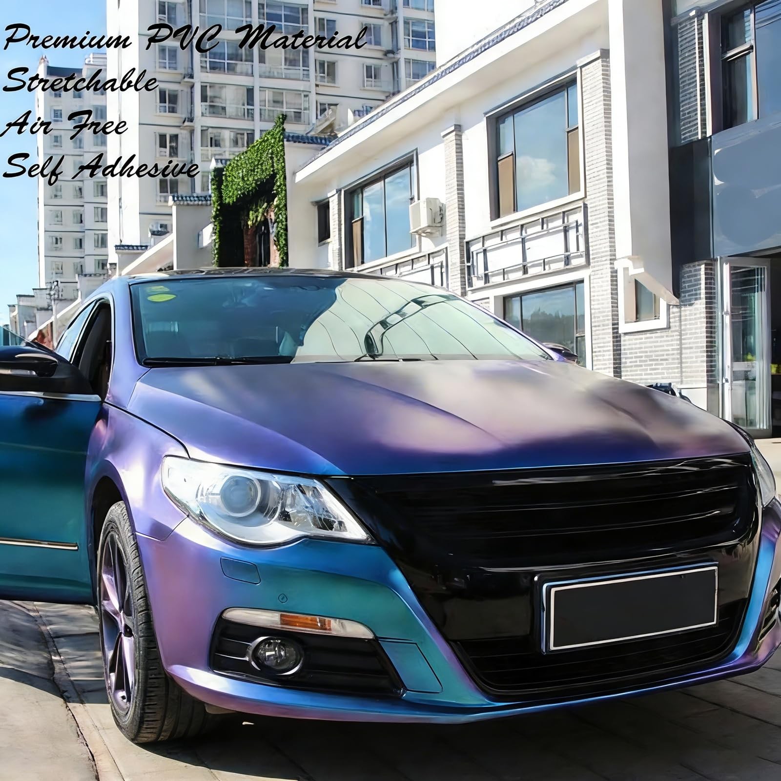 Chameleon Car Wrap 11.81″x60″ Purple to Blue Matte Metallic Vehicle Film Stre…