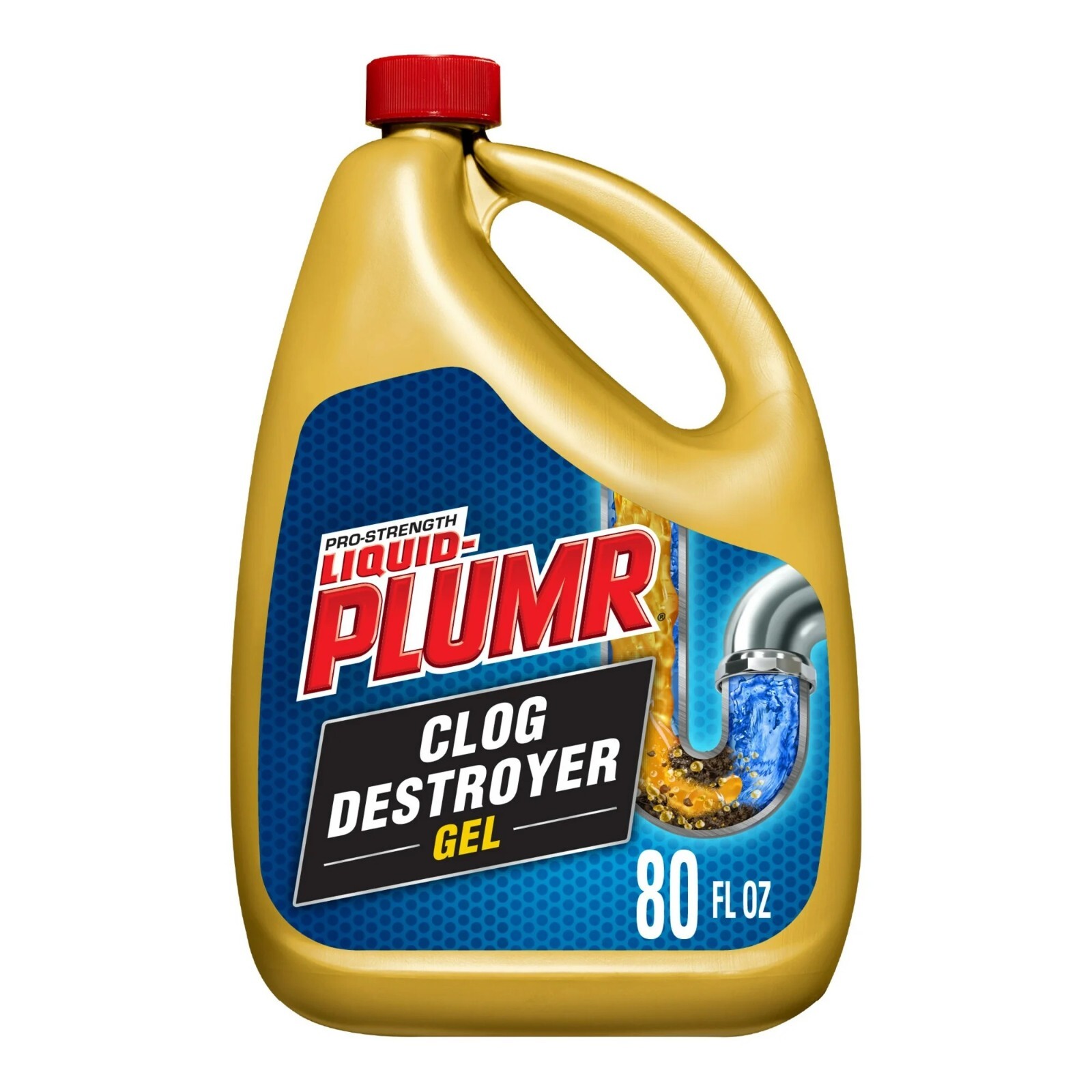 Liquid-Plumr Pro-Strength Drain Clog Remover Gel With Pipe Guard, 80 fl oz