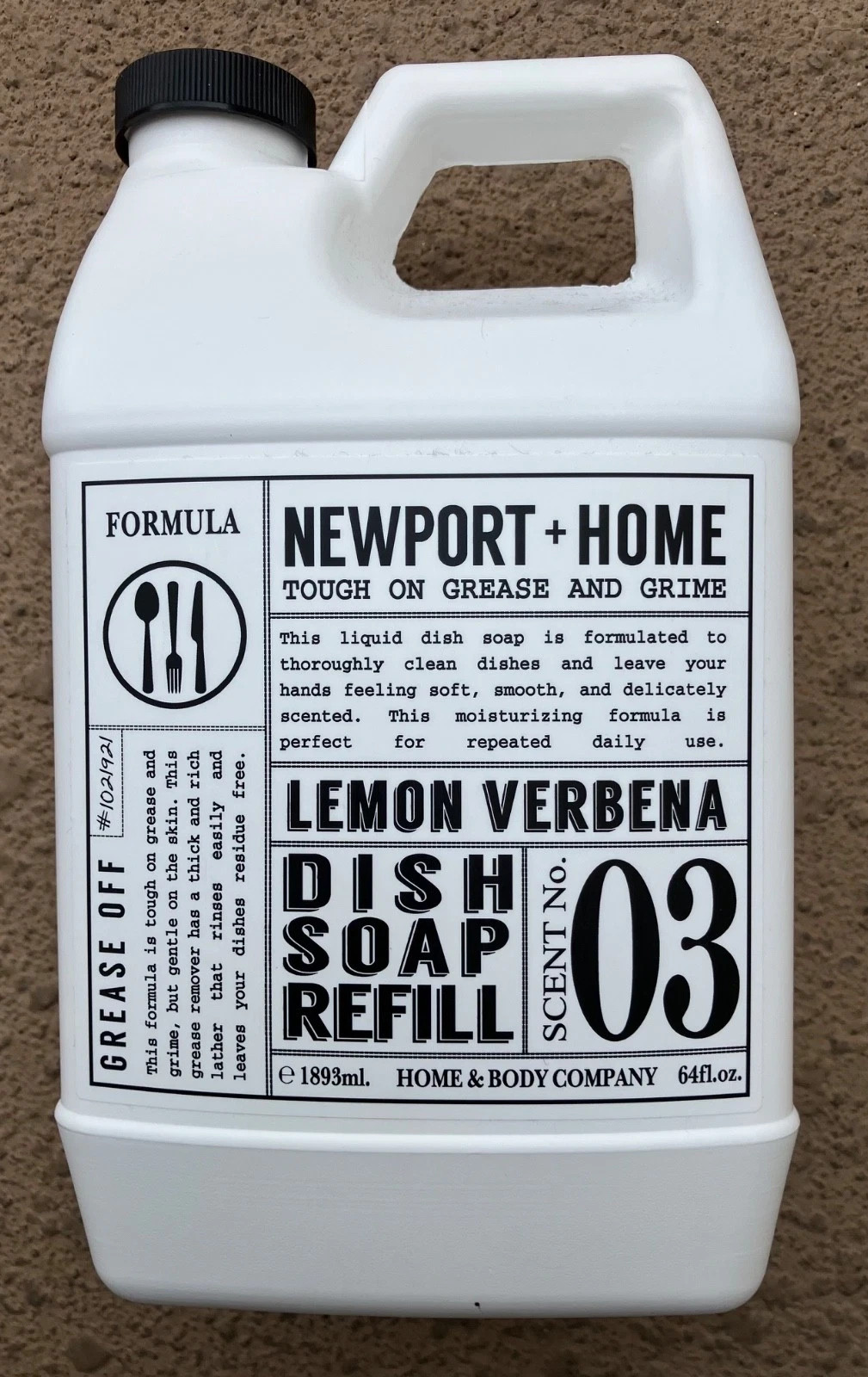 HOME & BODY CO NEWPORT LEMON VERBENA Essential Oil DISH SOAP REFILL 64floz USA