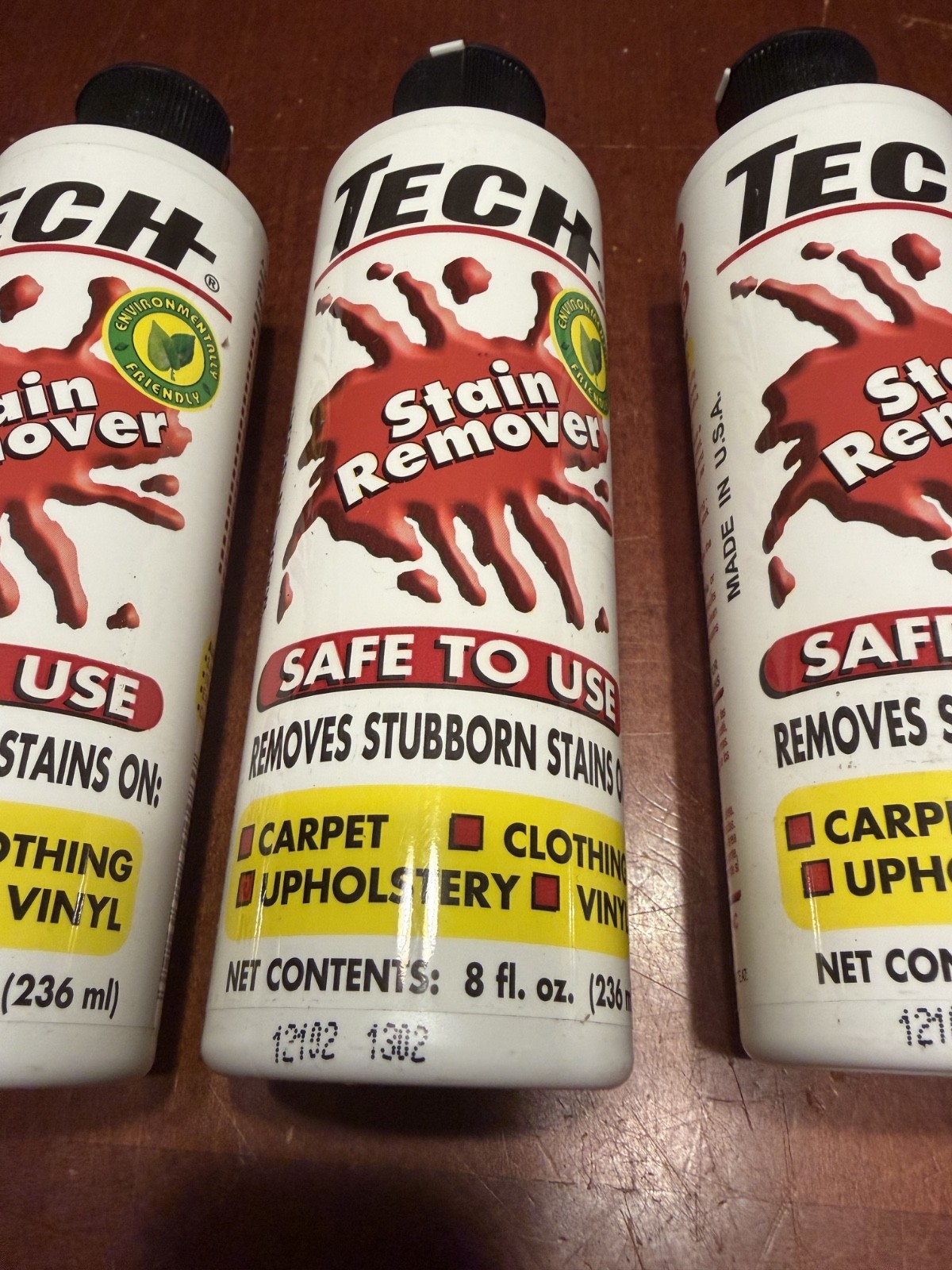 5 Pack Tech No Scent Stain Remover Liquid Multi Purpose Non-toxic 8 oz