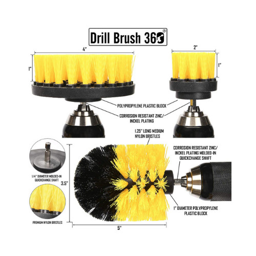 Scrubbing Drill Brush Attachments Shower Kitchen Professional Cleaning Time Save