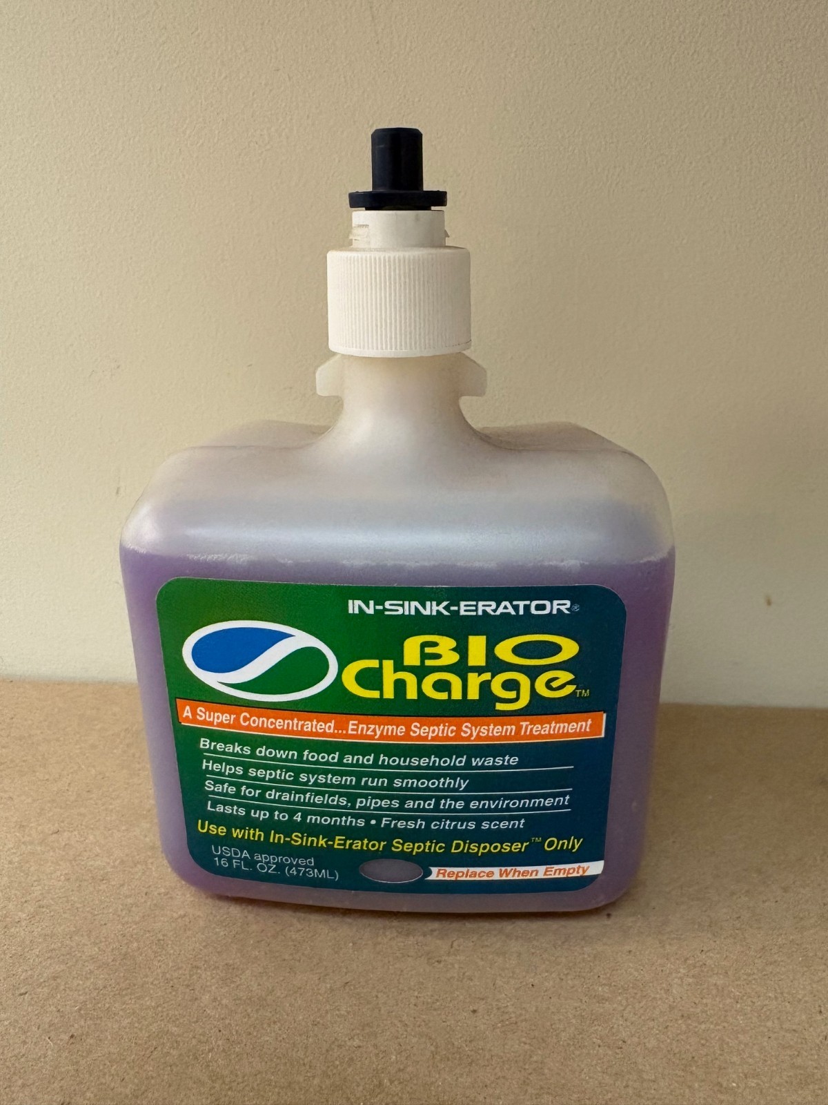 In-sink-erator Bio Charge. Concentrated Enzyme Septic Treatment.