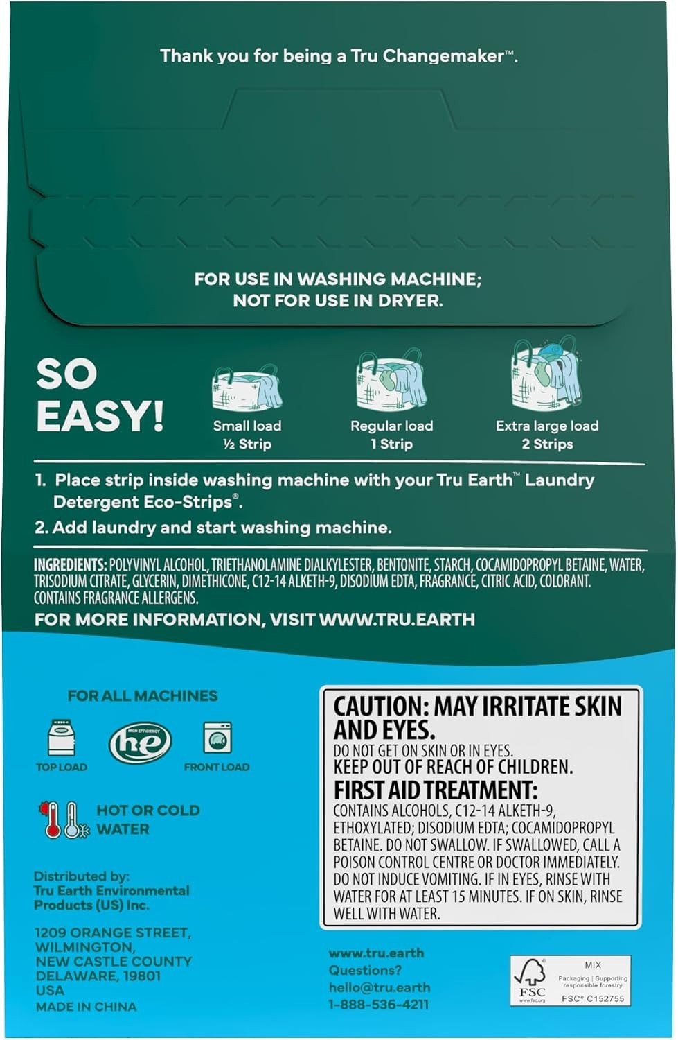 Tru Earth Fabric Softener 50 Sheets Fresh Linen ( PACK OF 2)