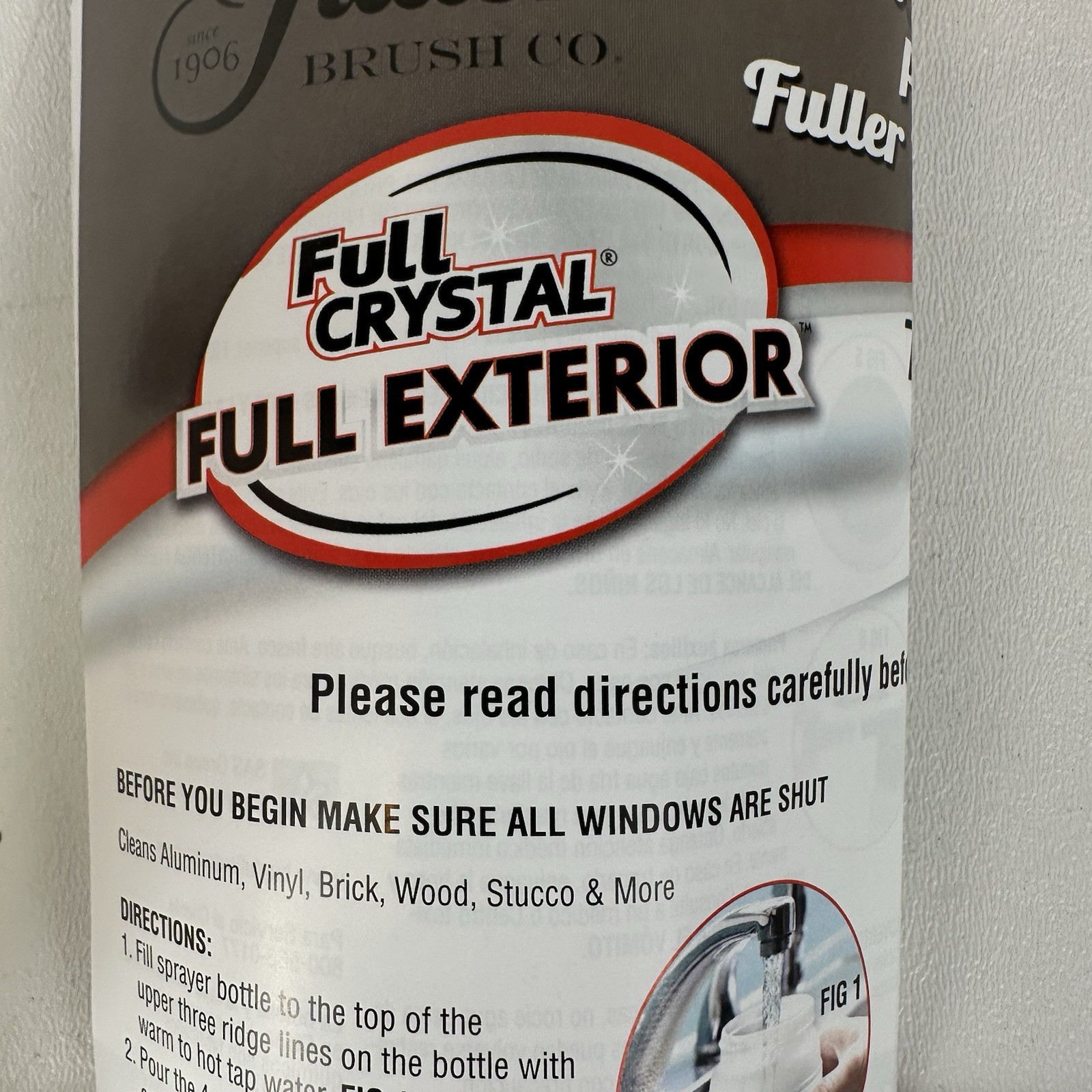 Fuller Brush Full Crystal Full Exterior Cleaner Bottle with 6 packs 4 oz Powder