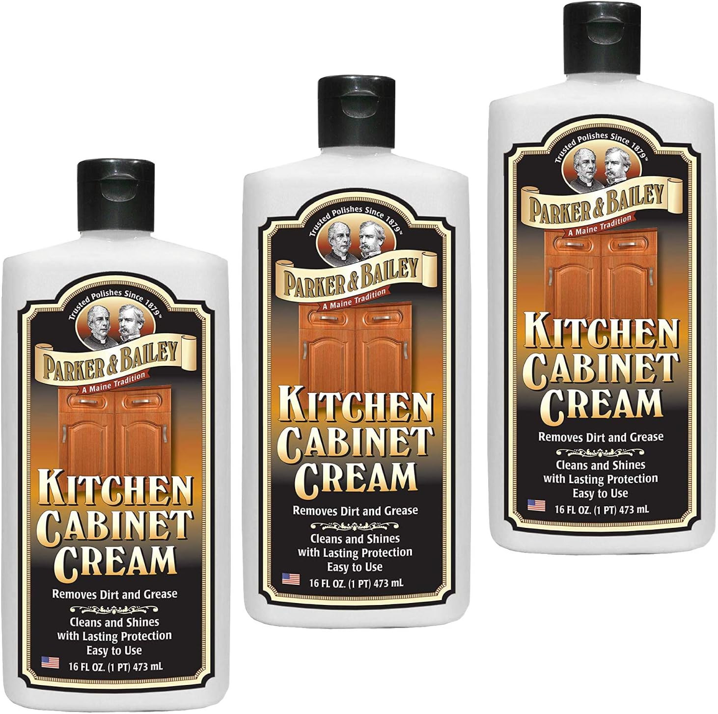 Parker and Bailey Kitchen Cabinet Cream-Wood Cleaner-Grease Remover 16 Oz (3)