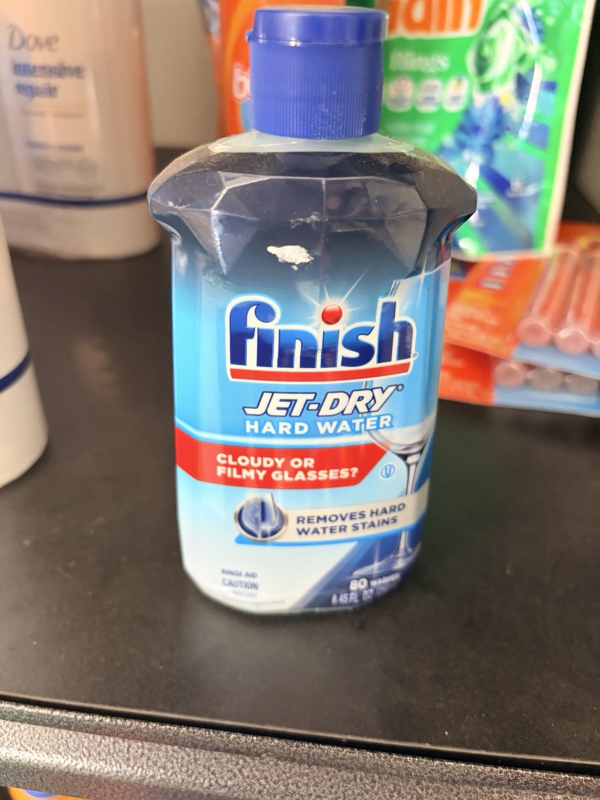 Finish Jet-Dry Rinse Aid Hard Water Stain Removal 6.5 fl oz 80 Washes