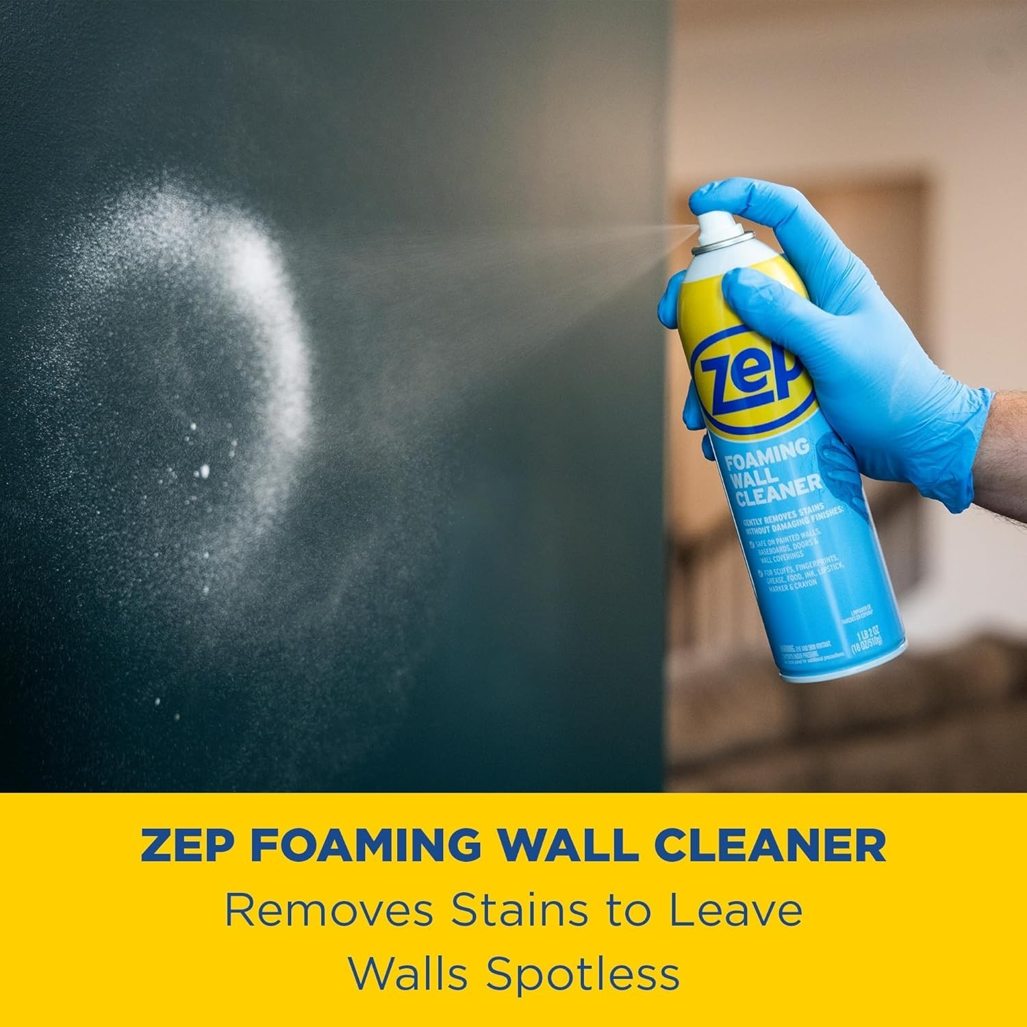 spraY FOAMING WALL CLEANER foam Clean ceiling woodwork wallpaper Zep ZUFWC18
