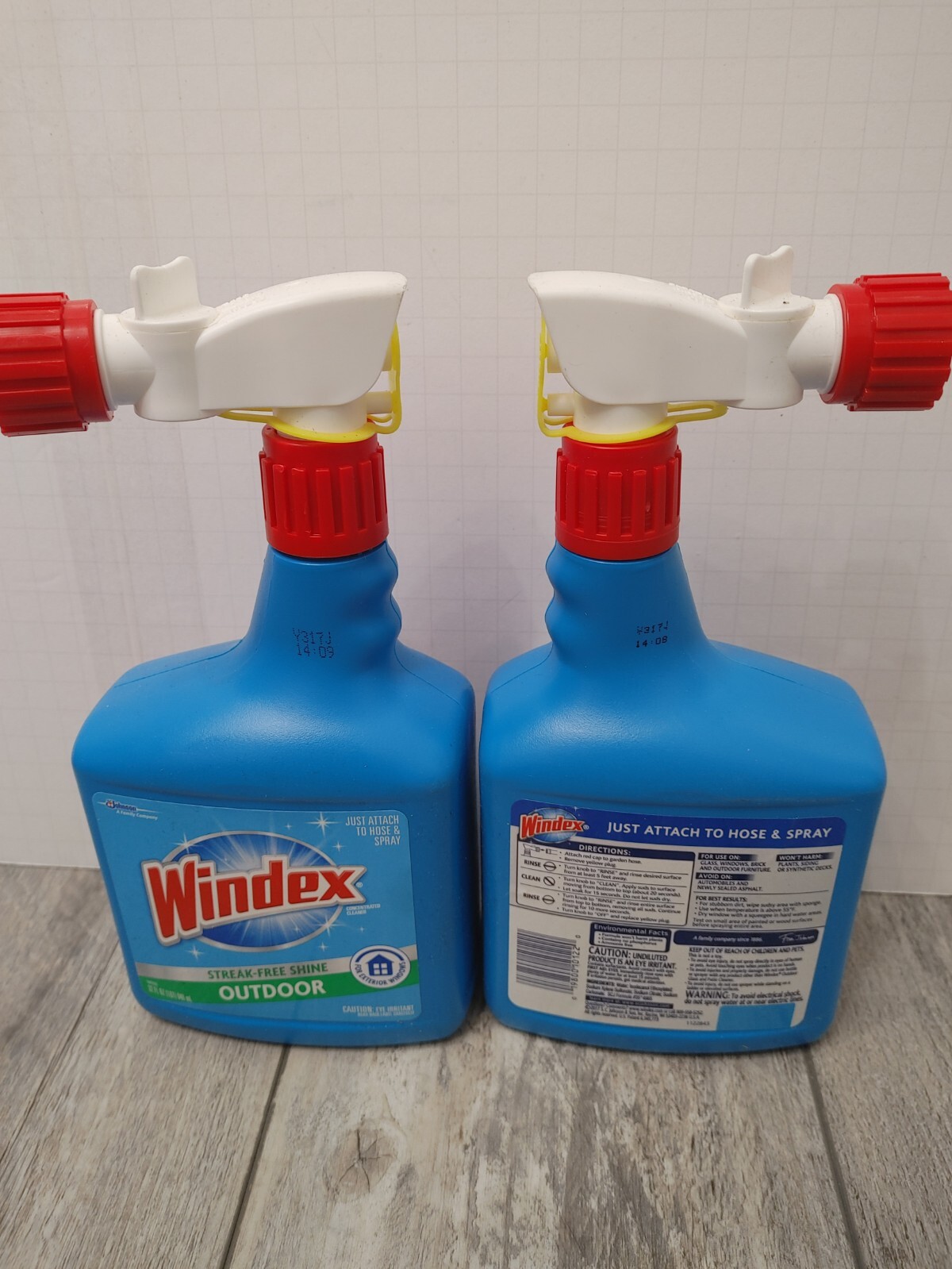 Windex Outdoor Glass and Patio Cleaner Spray Streak Attach To Hose, 32.oz (2pk)