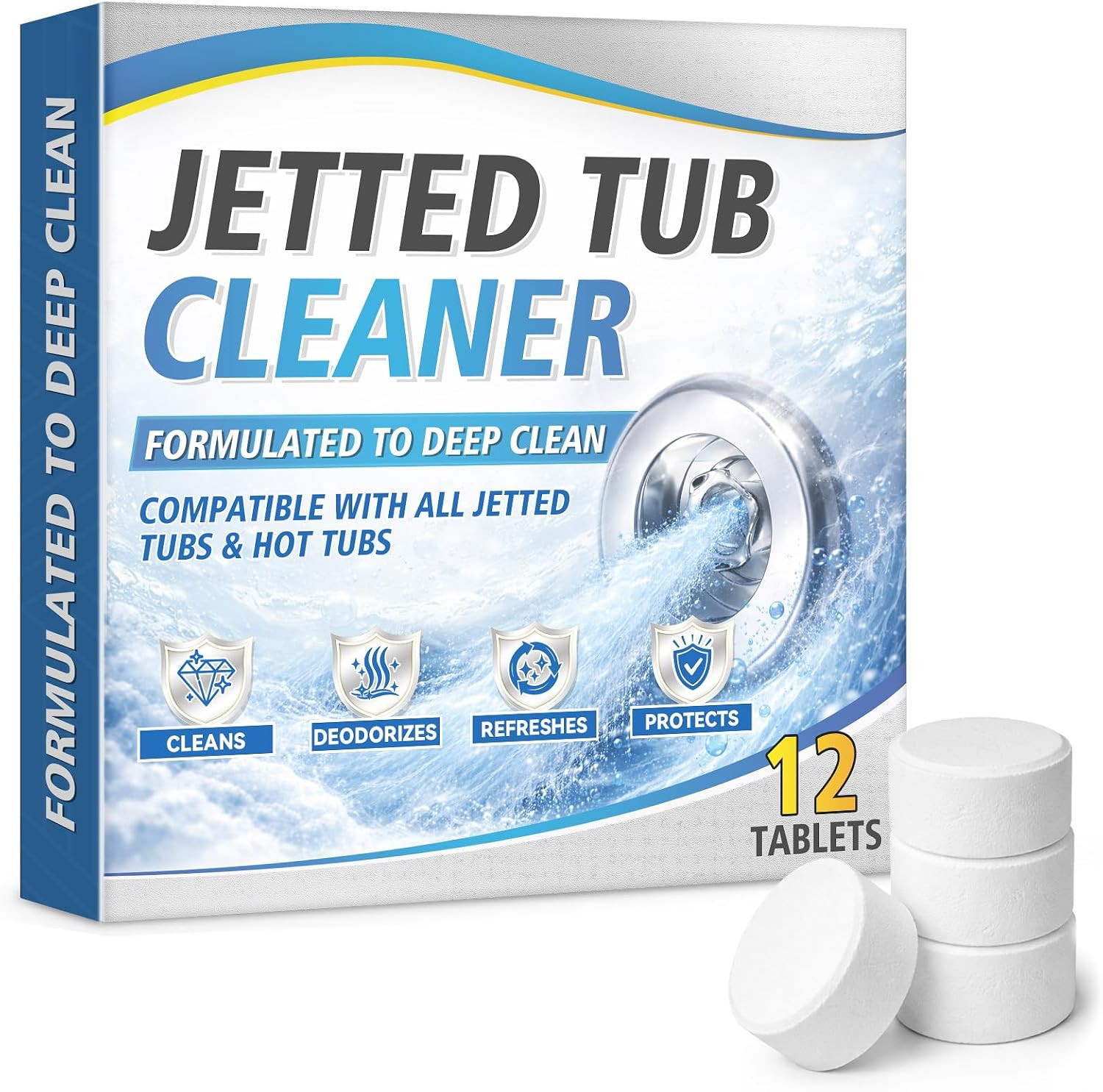 Jetted Tub Cleaner Bathtub Tabs, Bathtub Cleaner for Whirlpool, Spa Tubs & Hot T