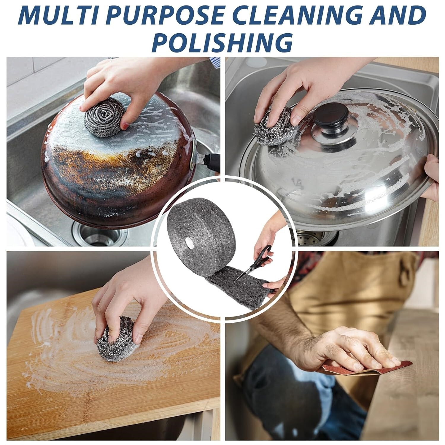Steel Wool Roll Cleaning Polishing Hardware Cloth Filling Holes Cracks Vent Pipe