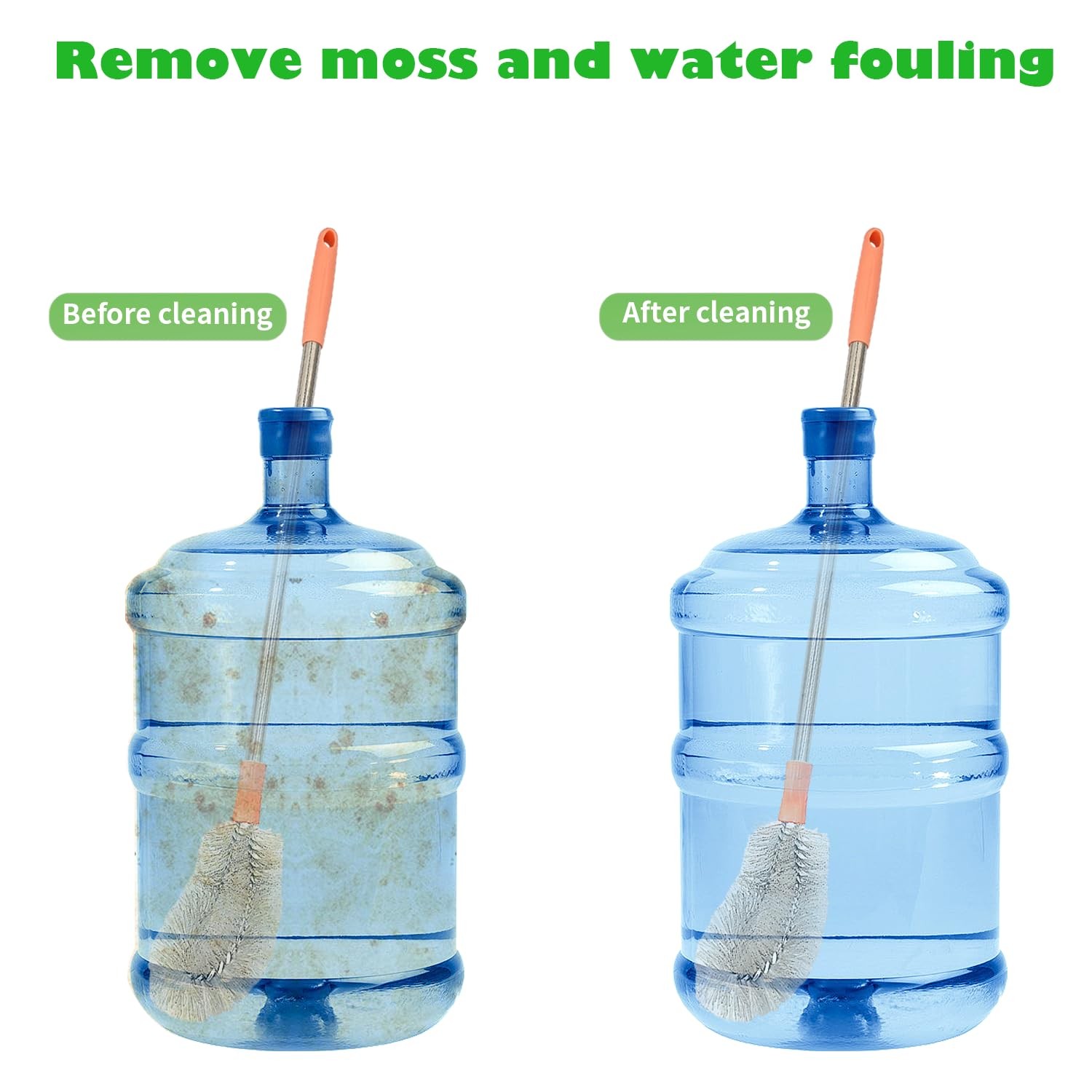 2-Pack Bucket Brush, Bottle Brush for Cleaning Extra Long Bottles, Gallon Jug