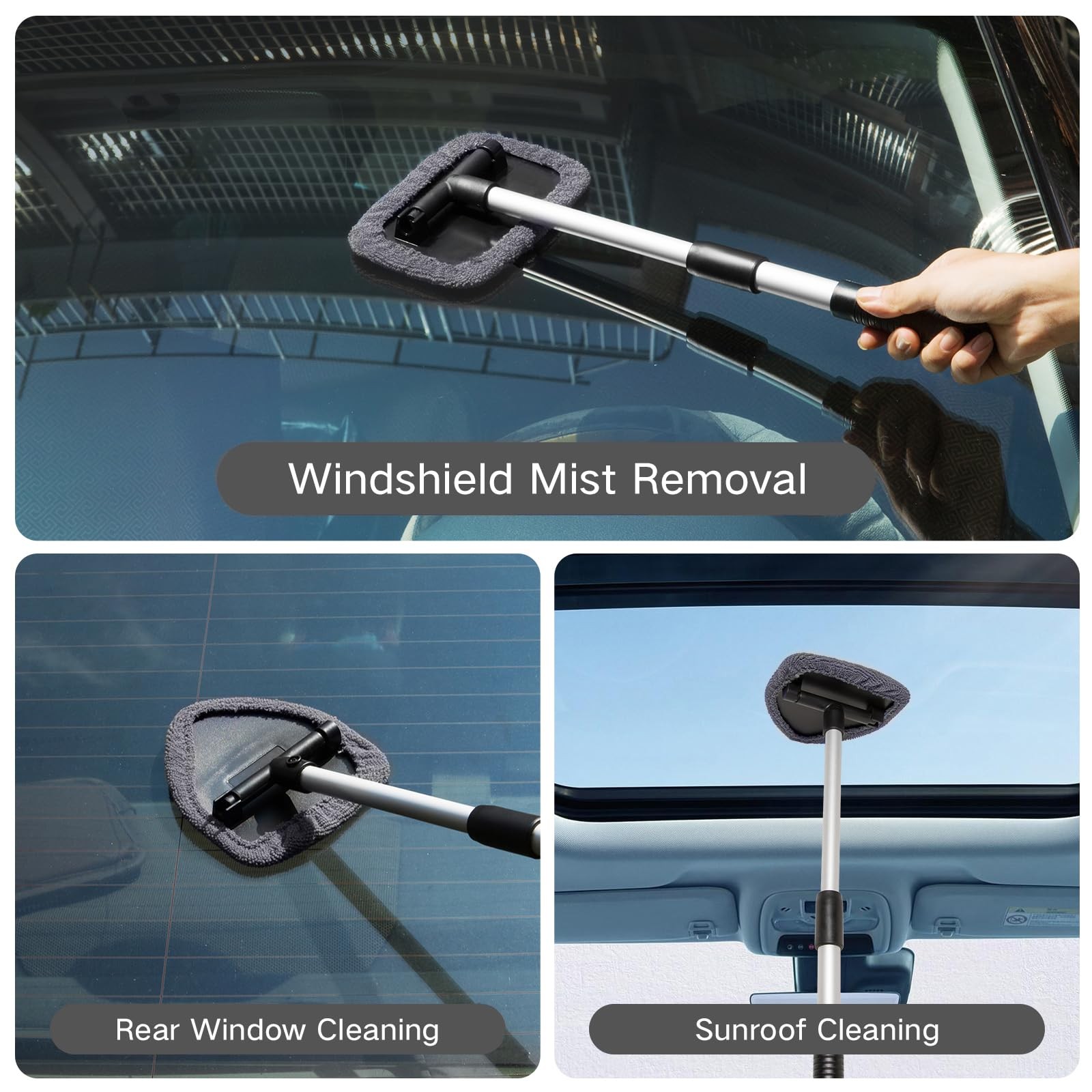 “10pcs Windshield Cleaner Tool Kit with Reusable Microfiber Pads & Spray Bottle”