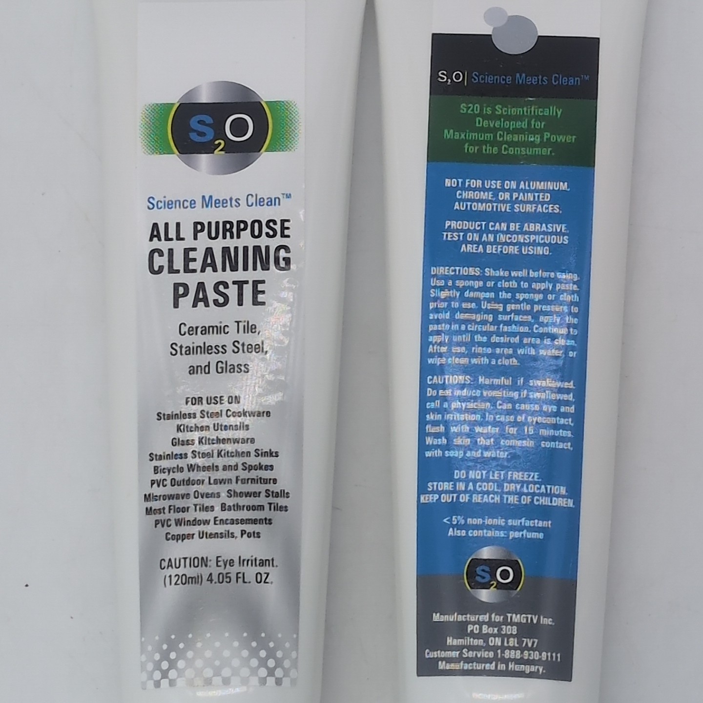 S2O All Purpose Cleaning Paste 4.05-ounce 2 Tubes for Tile Stainless Steel Glass