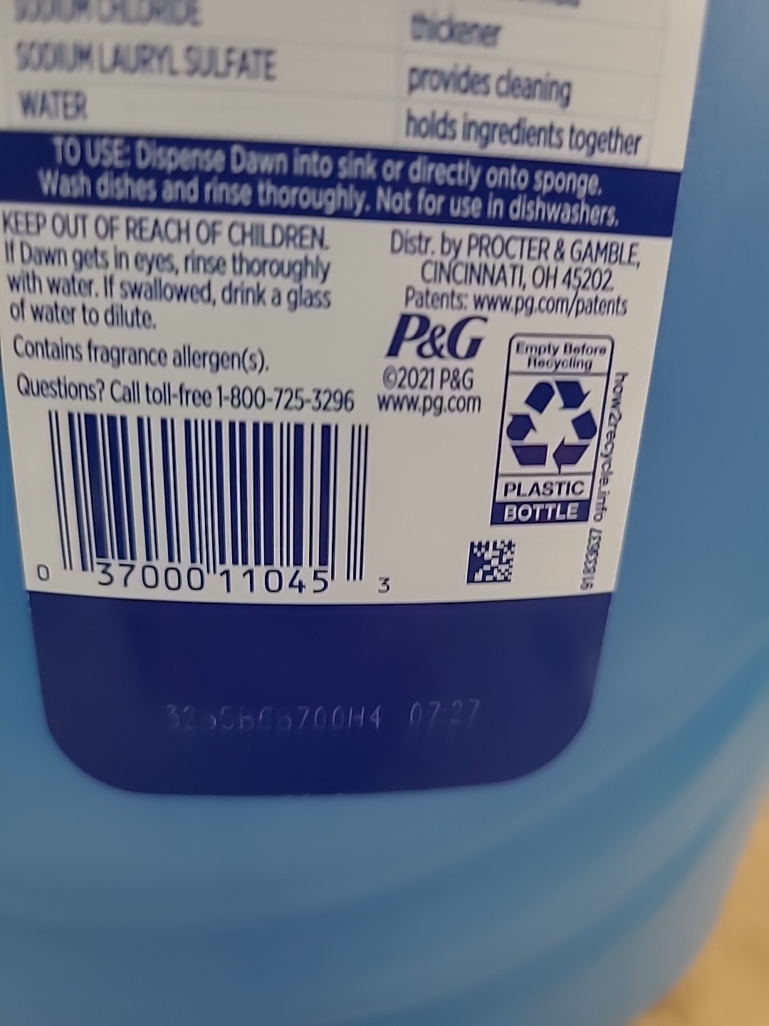 1x Dawn OLD SCENT 2021 Original Scent Dishwashing Dish Soap Original 56 fl oz