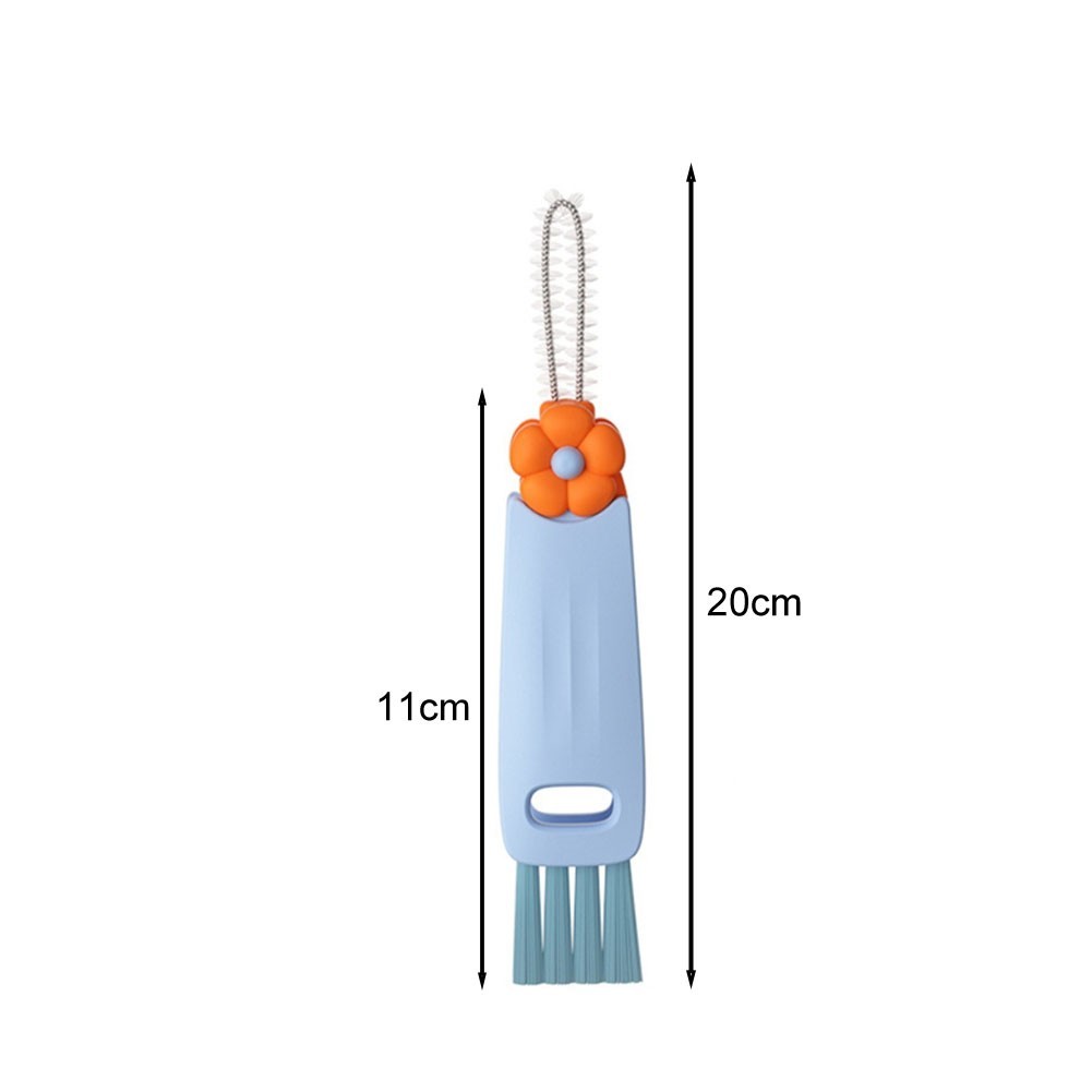 Easy grip portable crevice brush for bottles cups and other narrow spaces