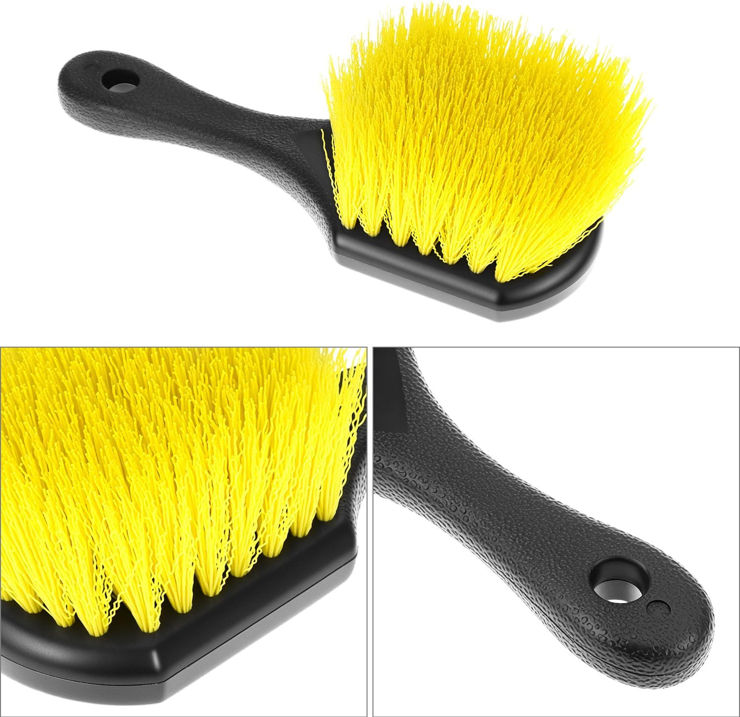 8″ Utility Scrub Brush with Plastic Handle and Yellow Polypropylene Bristles, 2