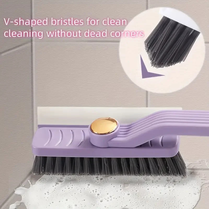 4 in 1 360° Rotating Hard Bristle Scrubber Multi-Purpose Tile Cleaning Brush wit