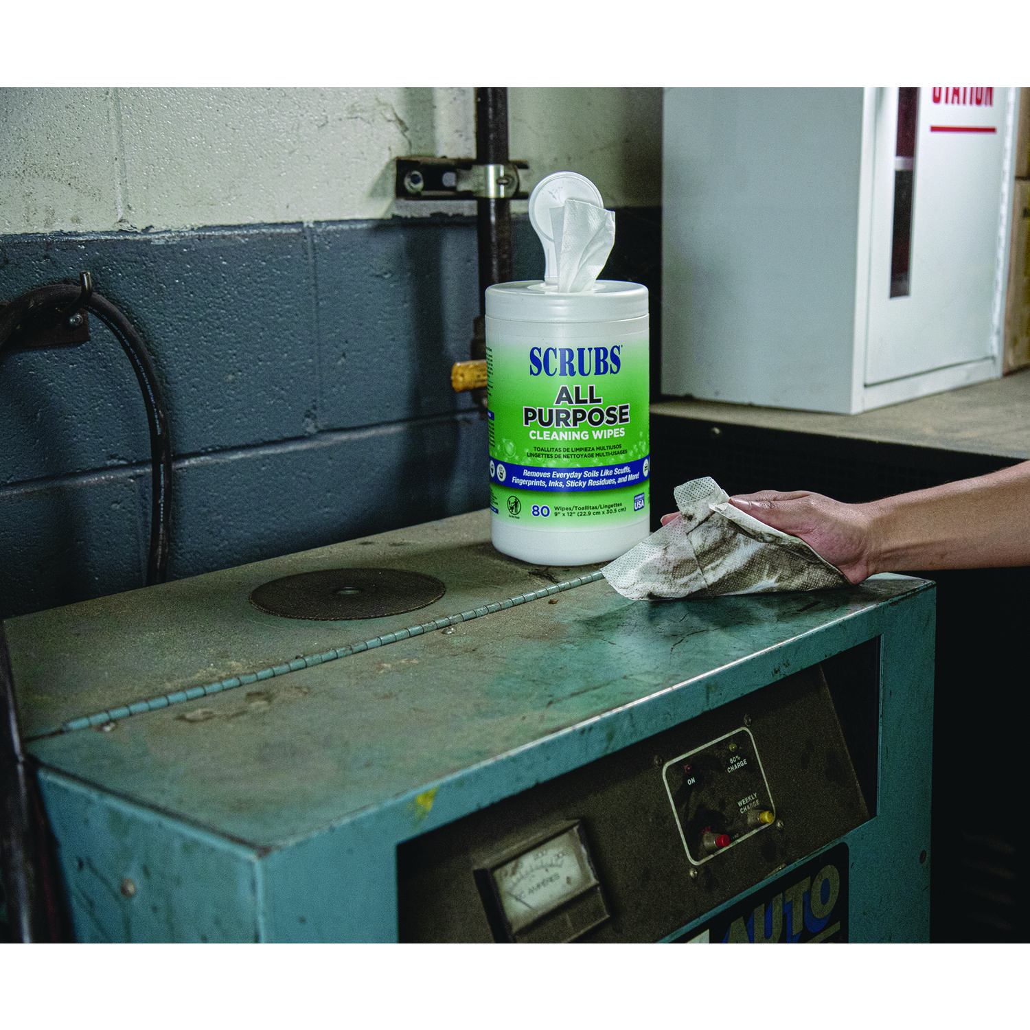 All Purpose Cleaning Wipes, 9 x 12, Citrus Scent, White, 80 Wipes/Canister, 6 Ca