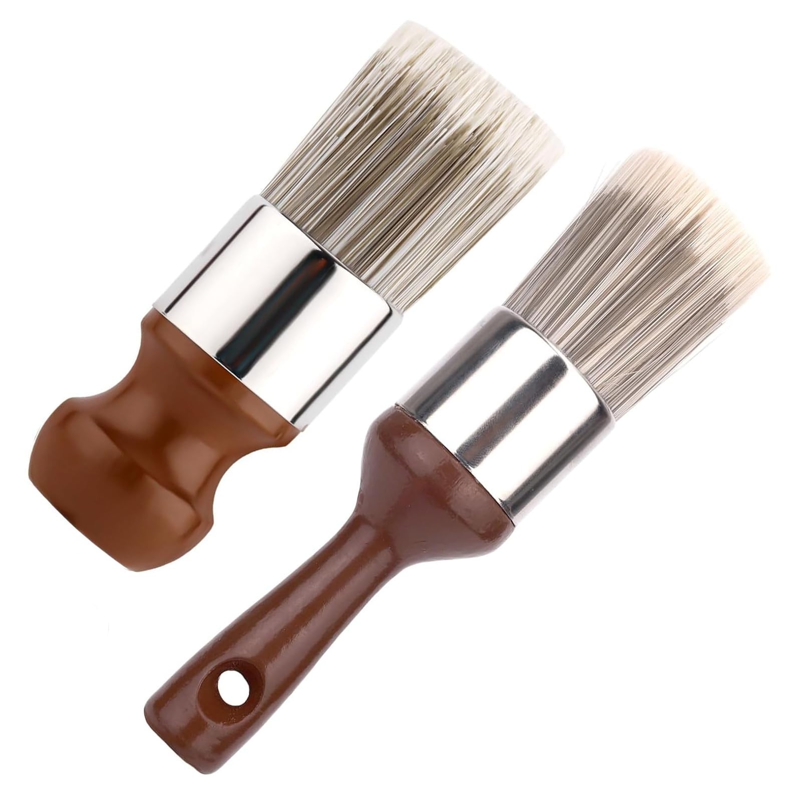 2pcs Ergonomic Salve Brush Set for Furniture, Leather & Wood Care – Soft Bristle