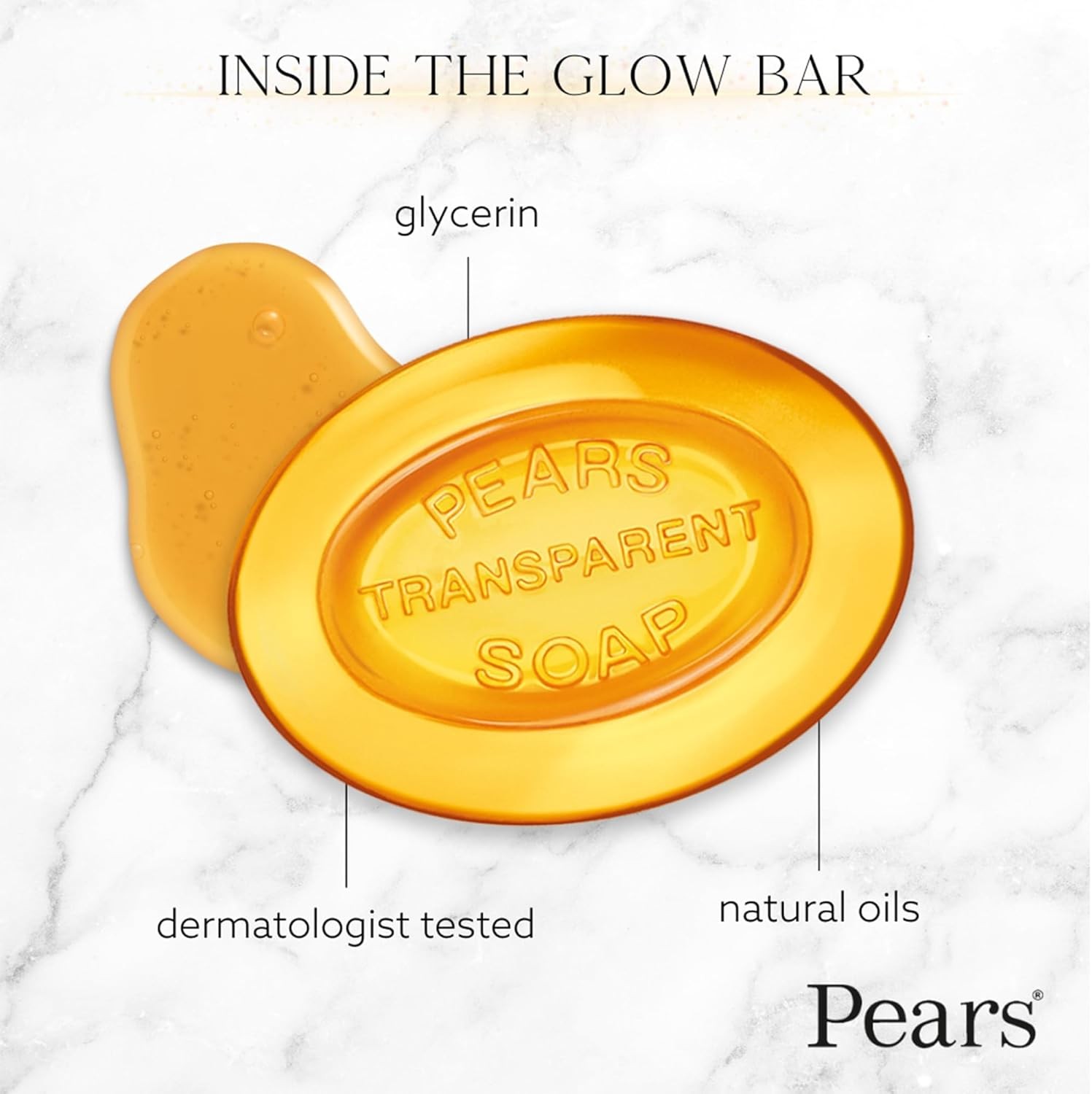 Soap, Pure & Gentle with Natural Oils, 3-Pack – Transparent Amber Glycerin Soap