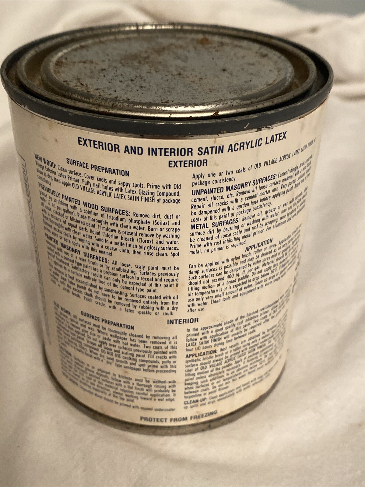 Olde Village Acrylic Latex Paints Satin Finish 1709 Antique Yellow Pint