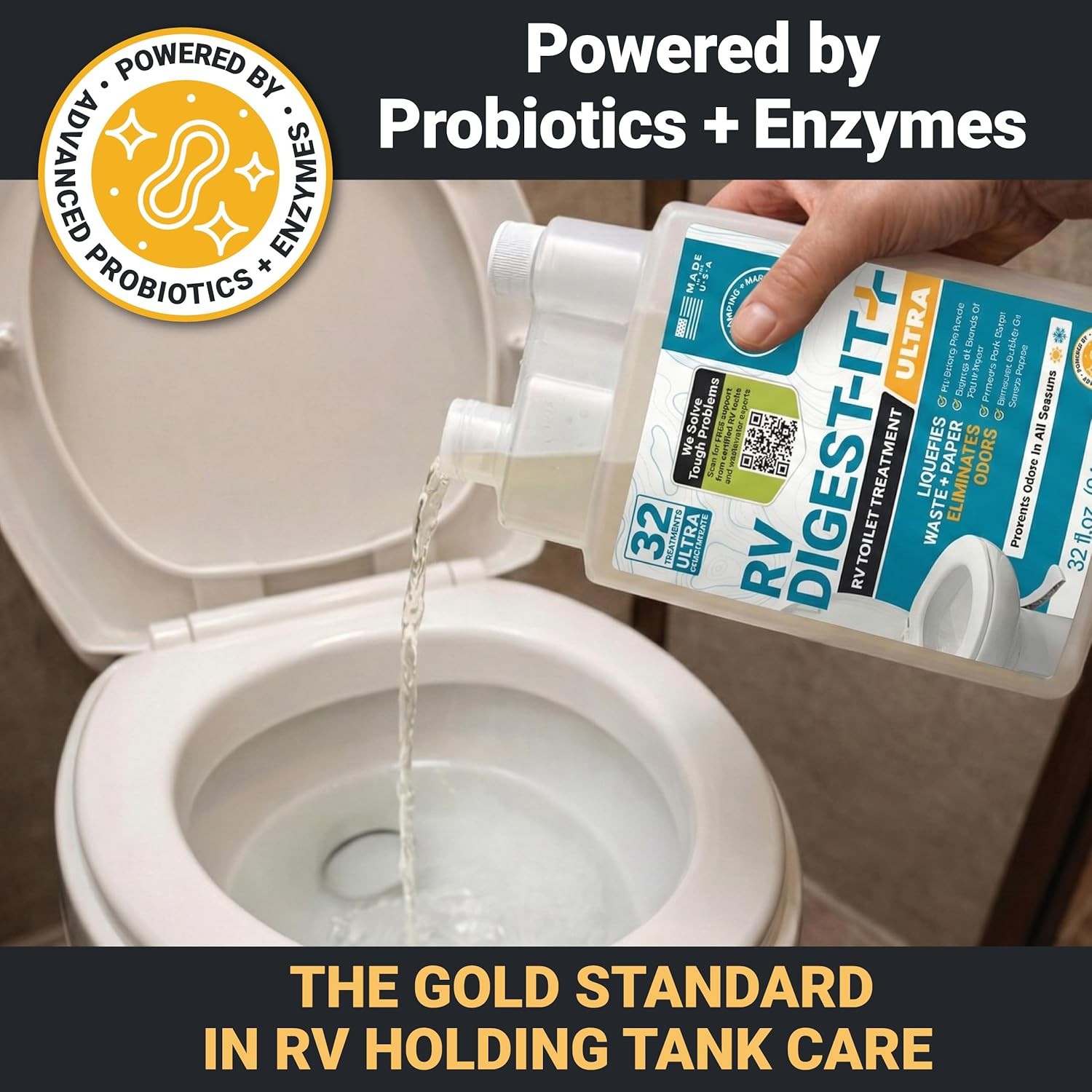 Unique RV Digest-It Ultra Toilet Treatment 32oz 32 Uses Odor Tank Cleaner