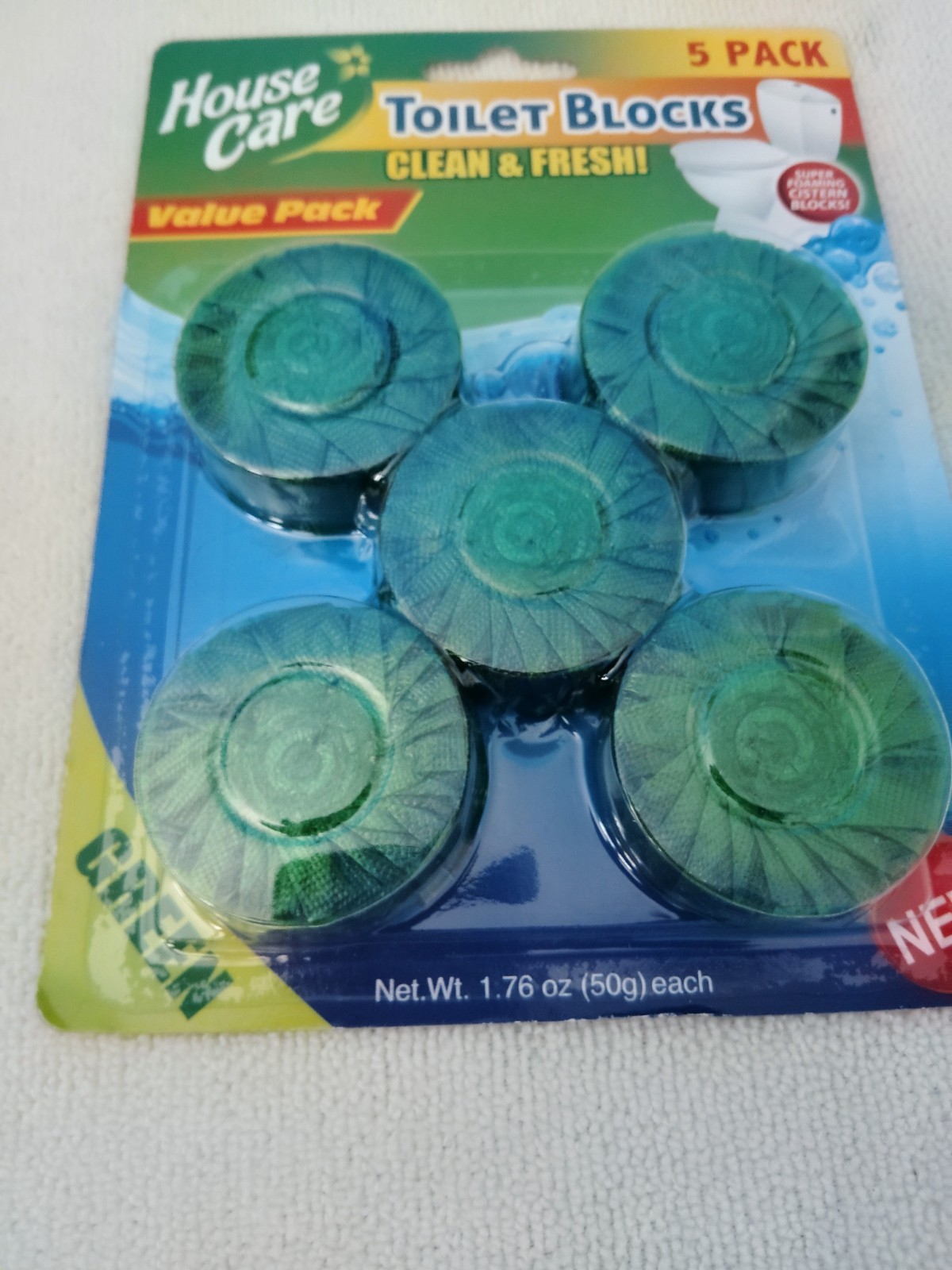 House Care Clean & Fresh Green Toilet Blocks Biodegradable 5 Pack