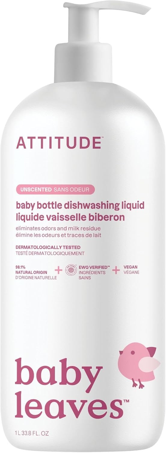 Baby Dish Soap & Bottle Cleaner EWG Verified Dishwashing Liquid No Added
