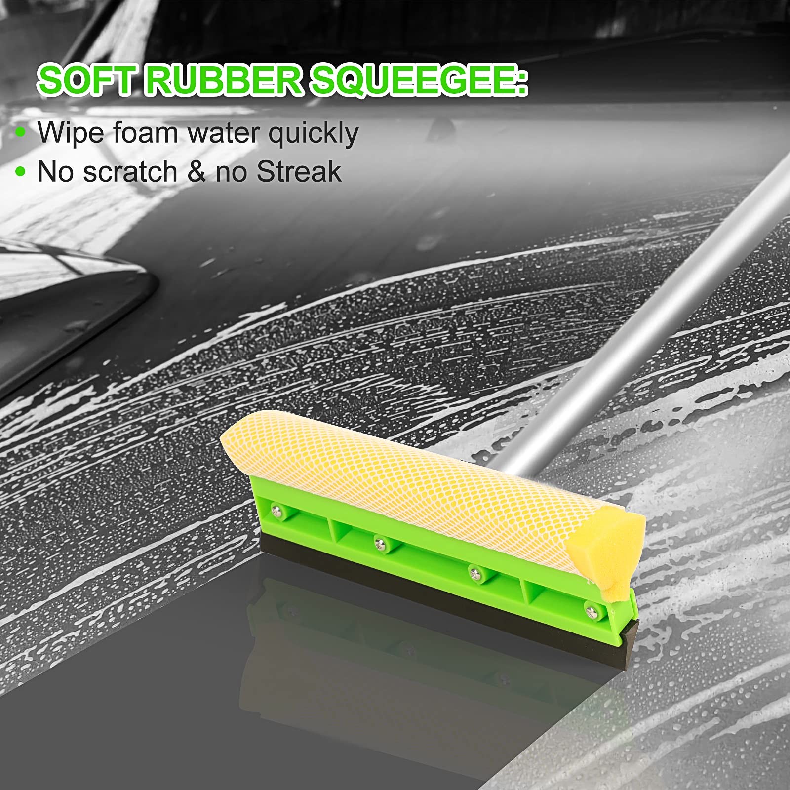 62” Car Wash Brush with Long Handle Chenille Microfiber Car Wash Mop Mitt Ki…