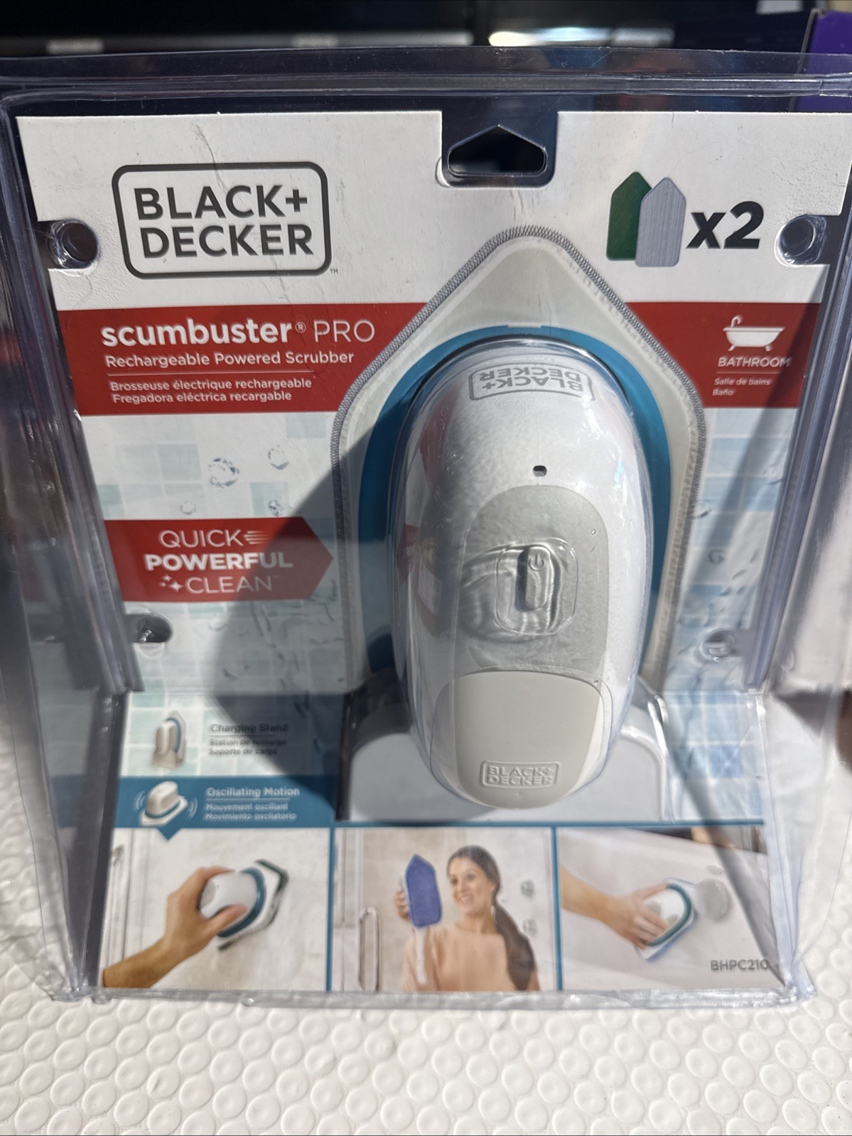 Black + Decker Scumbuster Pro Rechargeable Powered Scrubber BHPC210 New