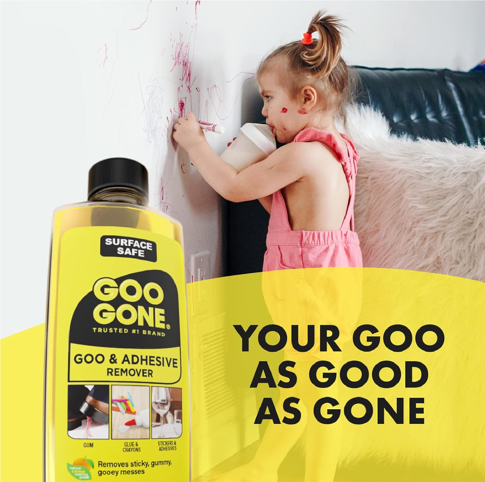 Goo Gone Adhesive Remover – 2 Pack – 8 Ounce – Surface Safe Adhesive Remover Saf