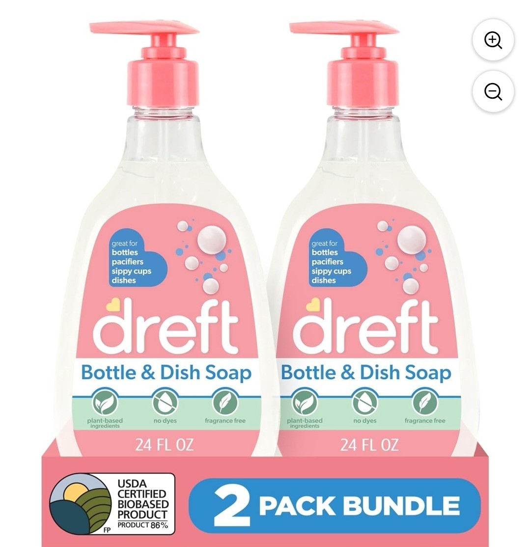 Dreft Baby, Bottle and Dish Soap, 24 Fl Oz (Pack of 2)