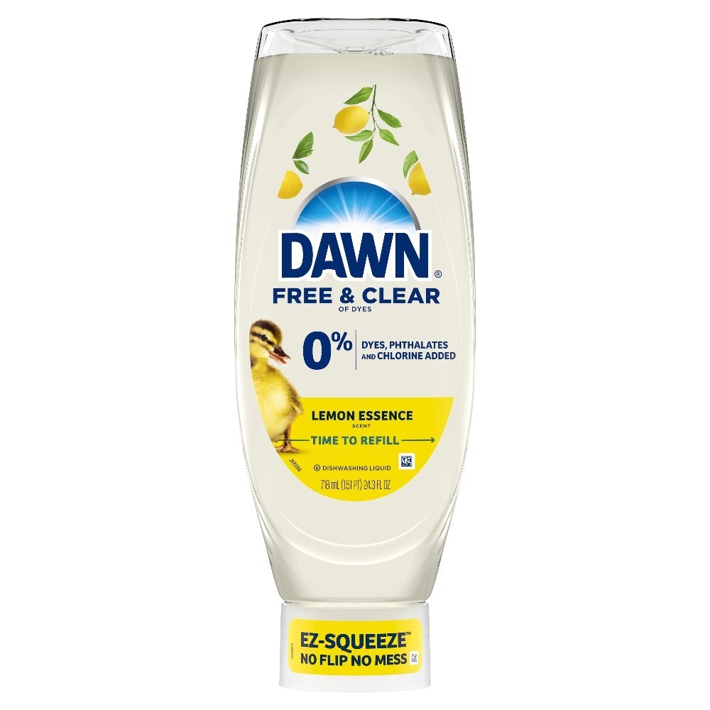 Lemon Scented Dish Soap Refill Pack EZ Squeeze 24.3 fl oz 4 Bottles