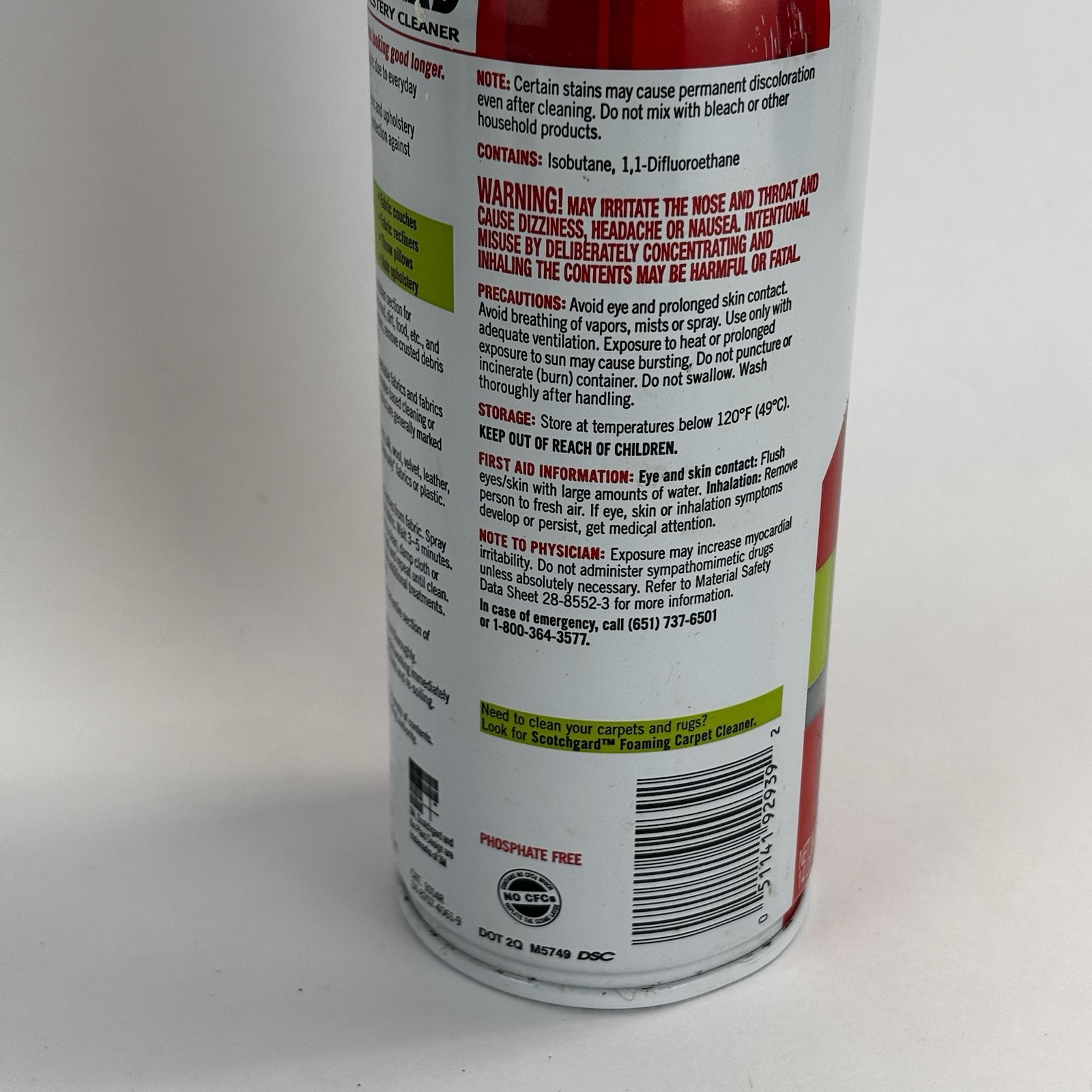 Scotchgard 3M Fabric And Upholstery Cleaner 14 oz New Old Stock 2011