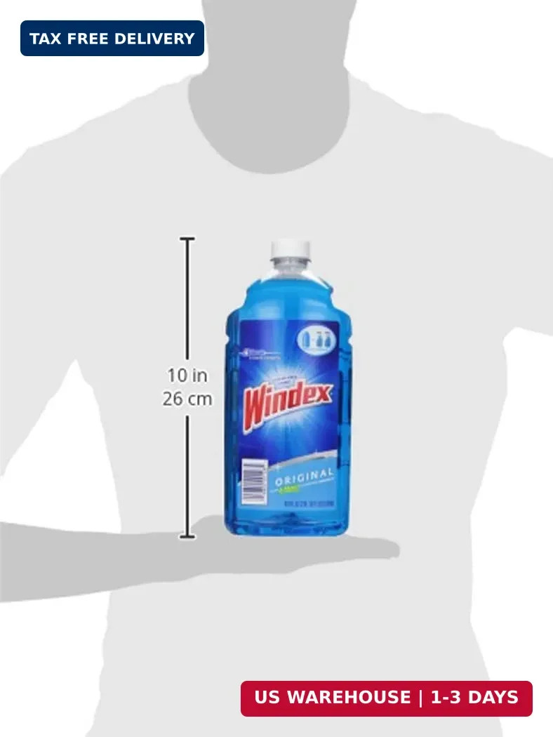 Windex Refill Glass and Window Cleaner Bottle, Bottle Made from 100% Recycled Pl