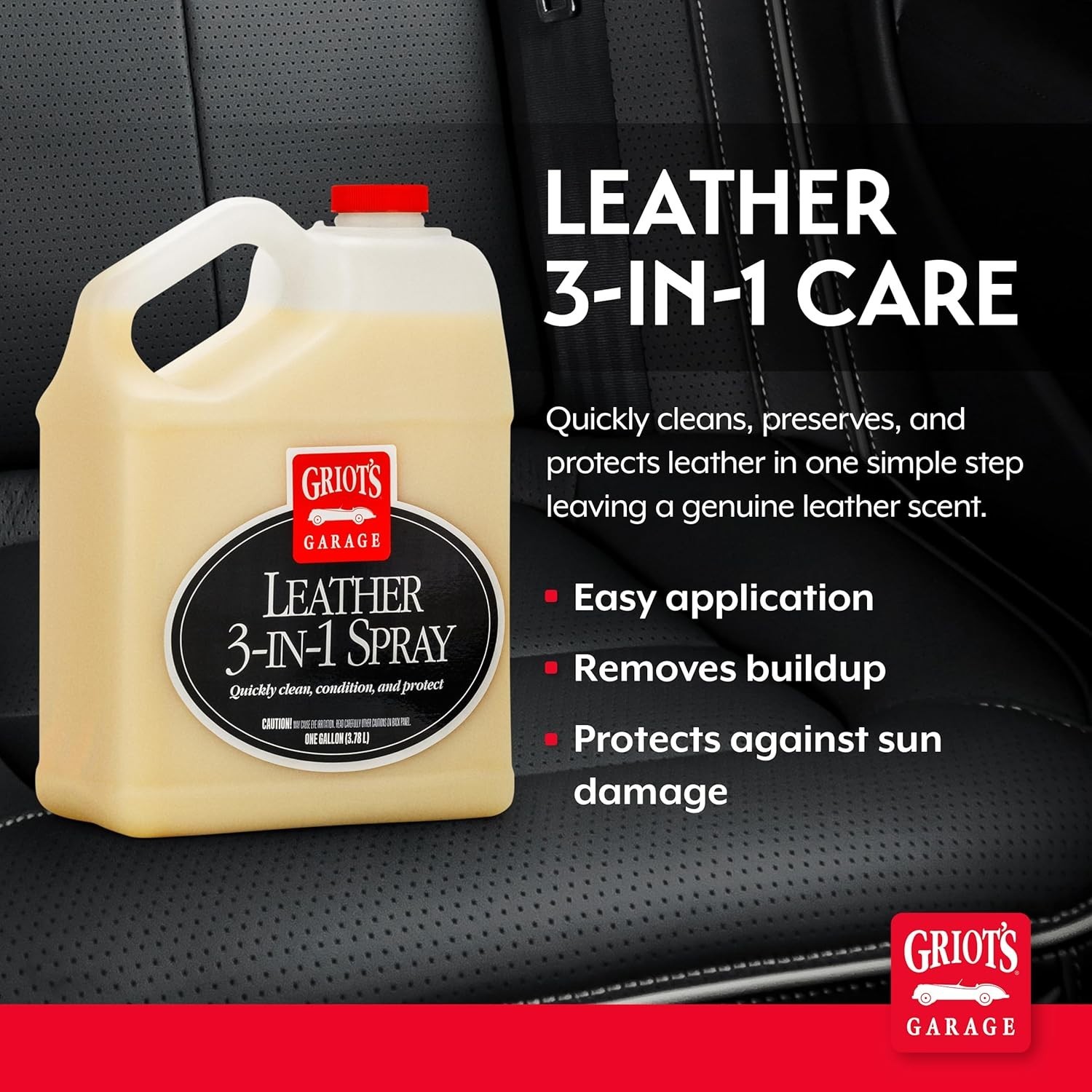 Leather 3-in-1 Spray Cleaner & Conditioner, 1 Gallon