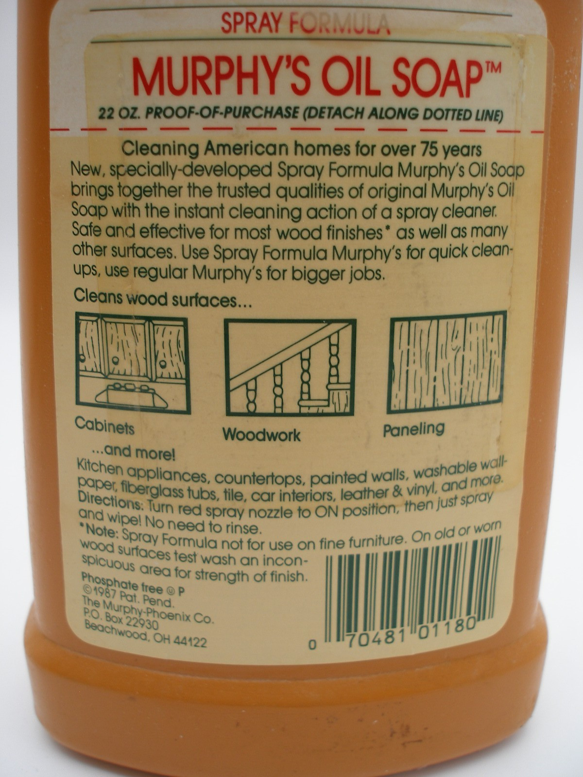 Vtg 1987 Murphy Oil Soap 22oz Spray Formula Wood Surfaces partial