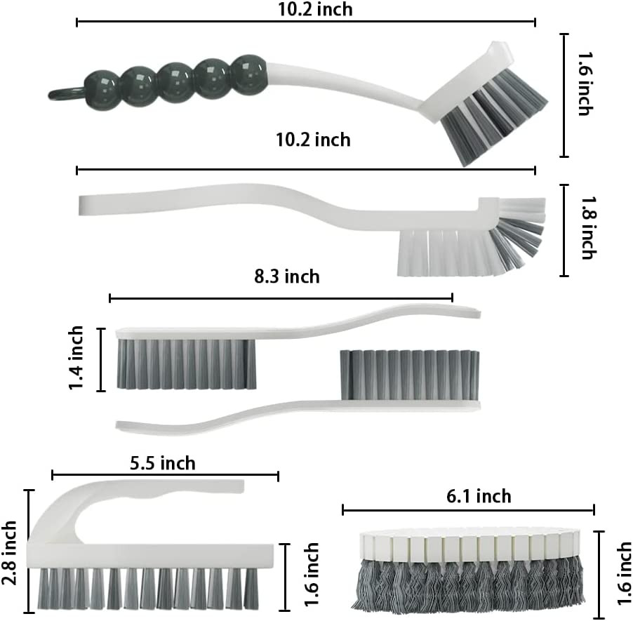 6 PCS Cleaning Brush, Scrub Brush Set for Kitchen and Bathroom Household Use wit