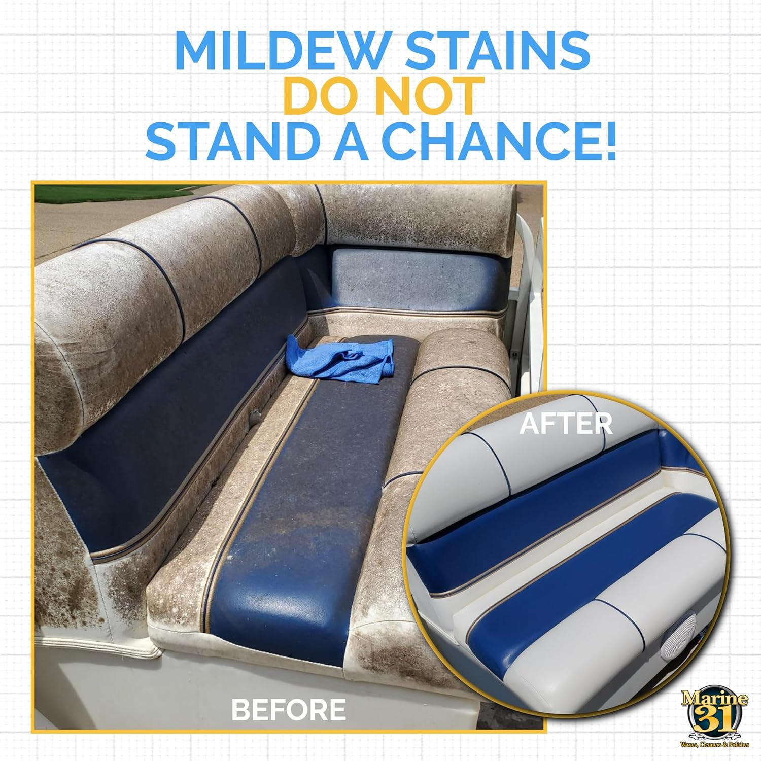 Mildew Stain Remover Gel | Thick Gel Formula for Marine, Boat, Home & Patio | Re