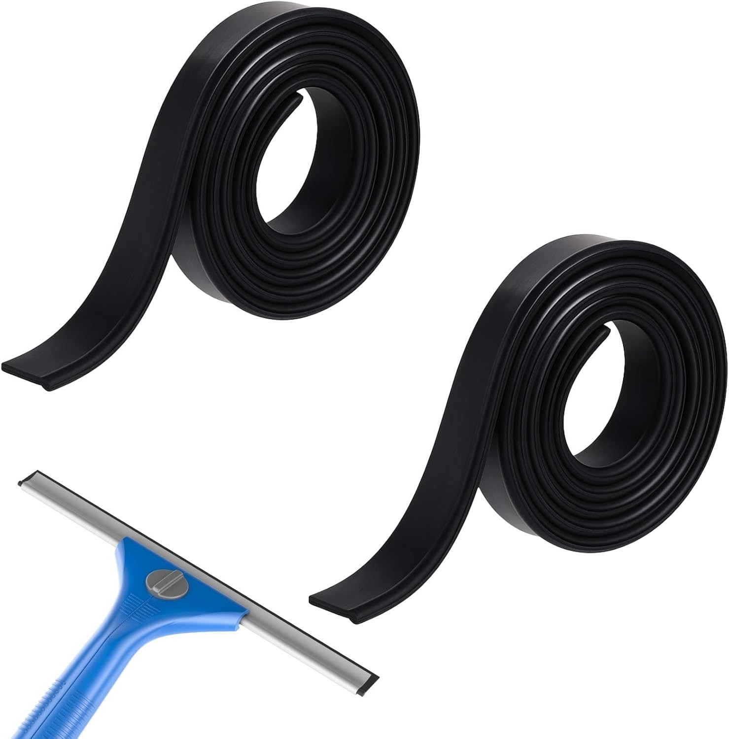Modern 41-Inch Rubber Squeegees for Streak-Free Shower Glass & Windows – 2 Pack