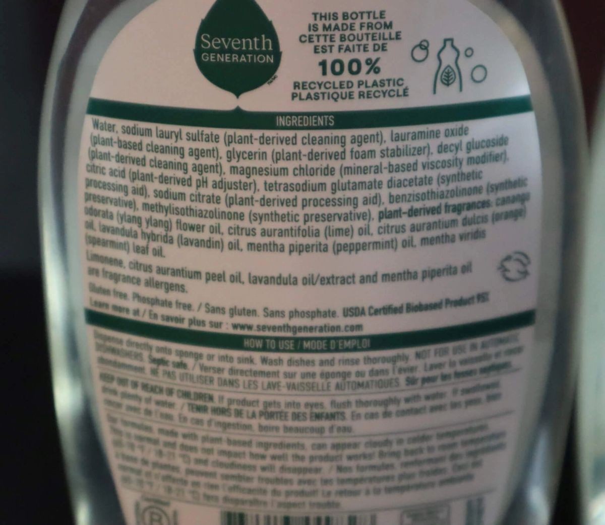 3 Count Seventh Generation Dish Soap 15oz Lavender Mint & Yuzu Basil